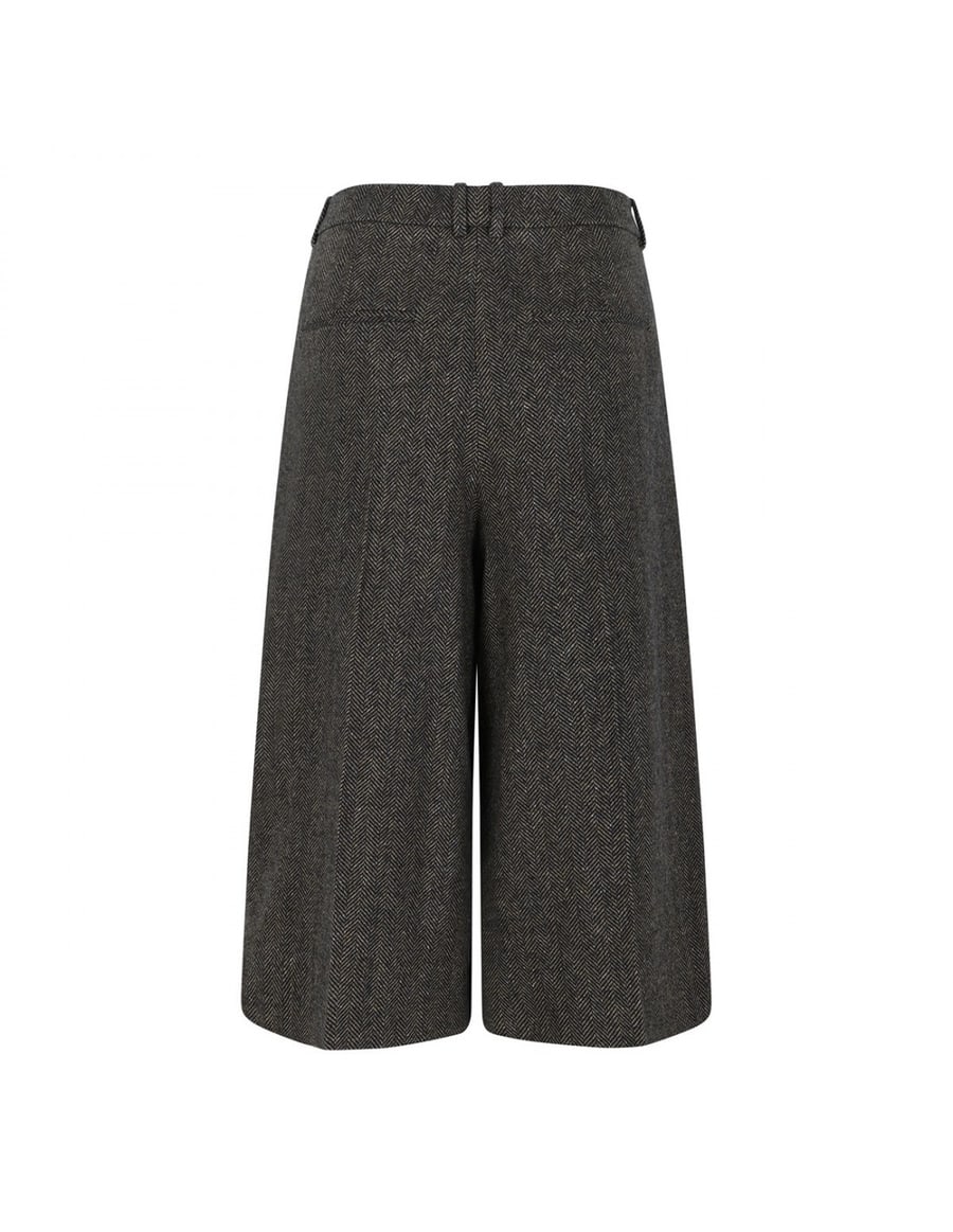 Saint Laurent Herringbone wool culotte pants, view 4
