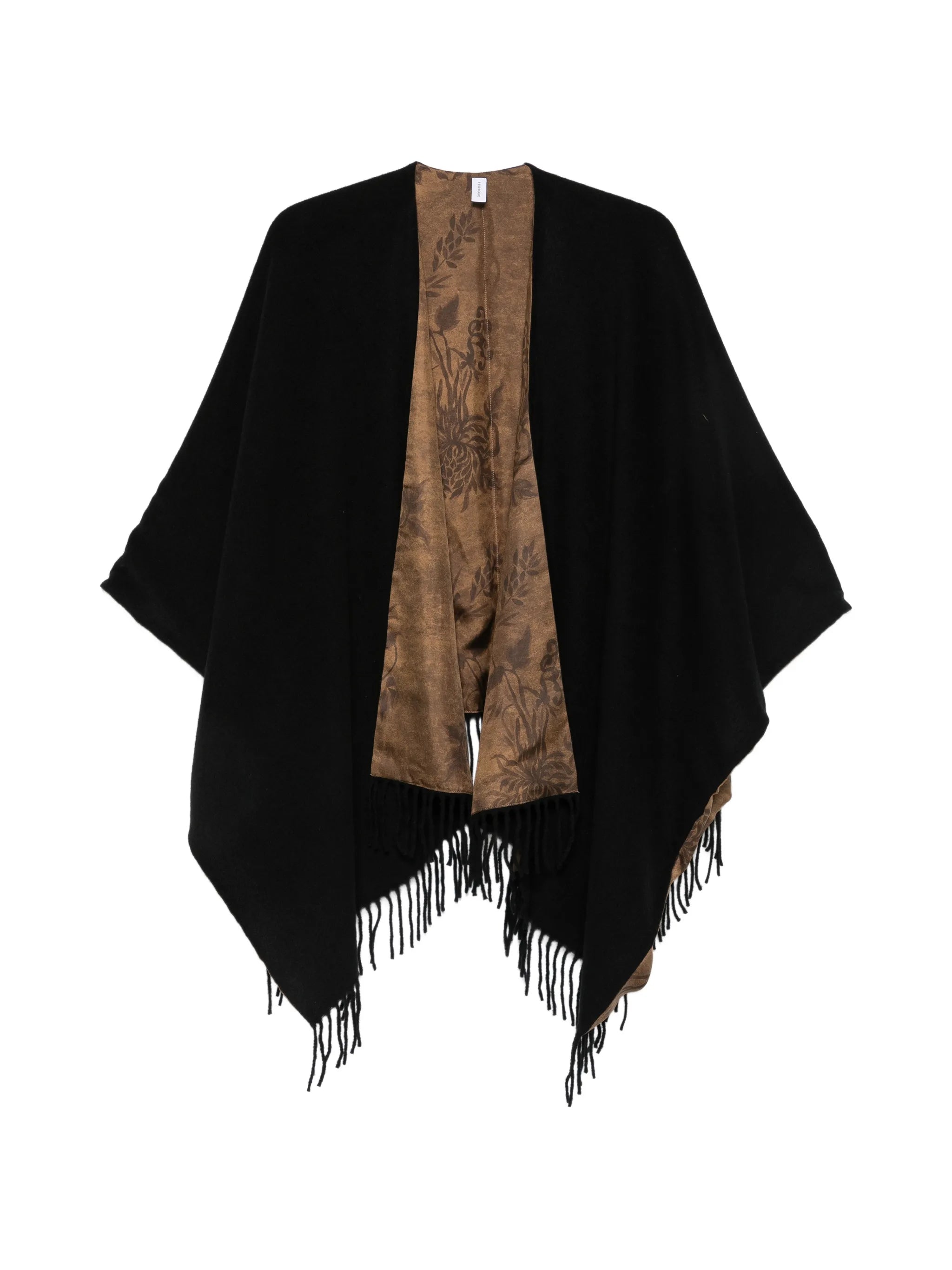 Ferragamo Ferragamo Floral-print Fringed Cape