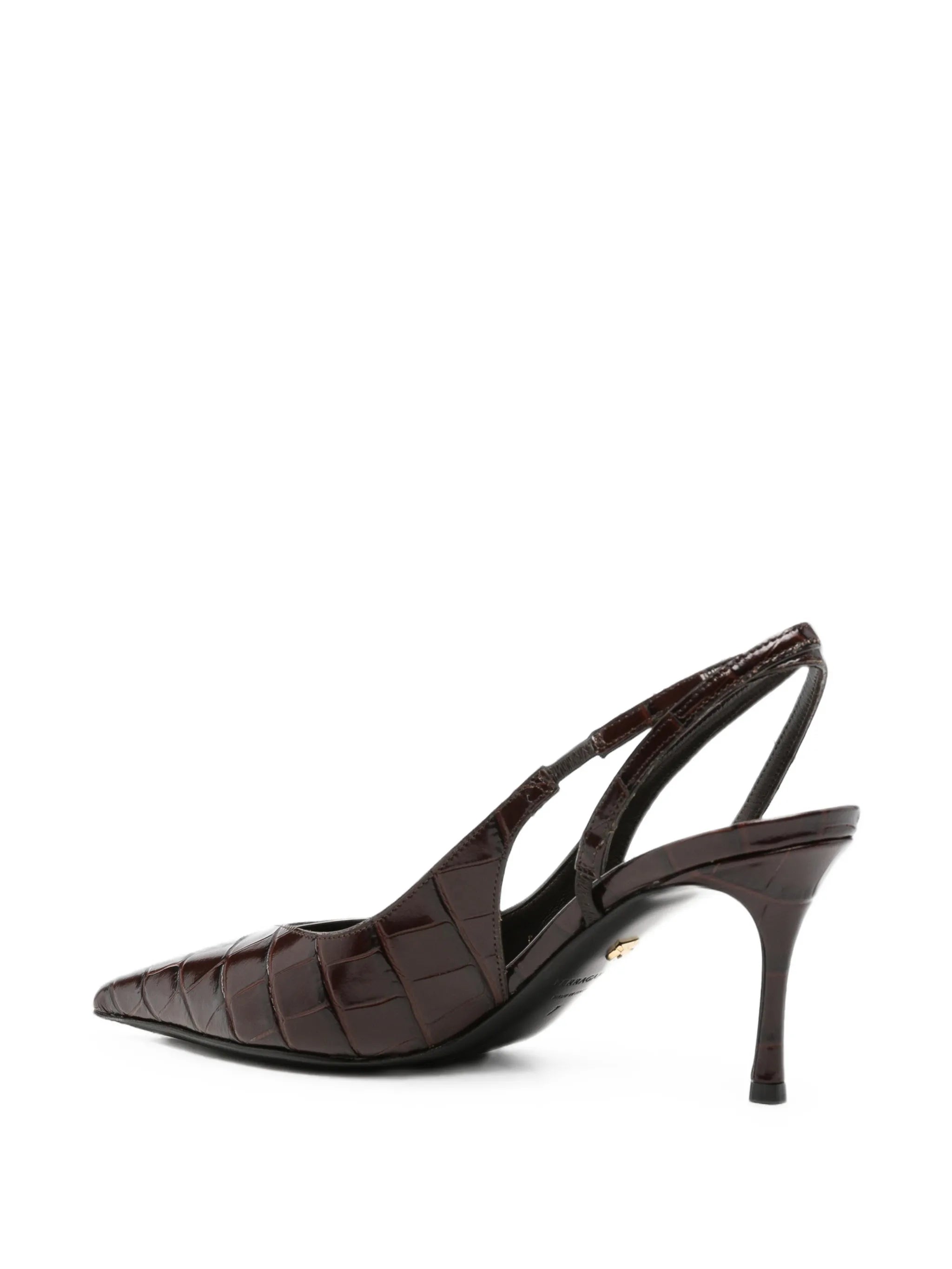 Ferragamo Ferragamo Croc-effect Slingback Pumps, view 2