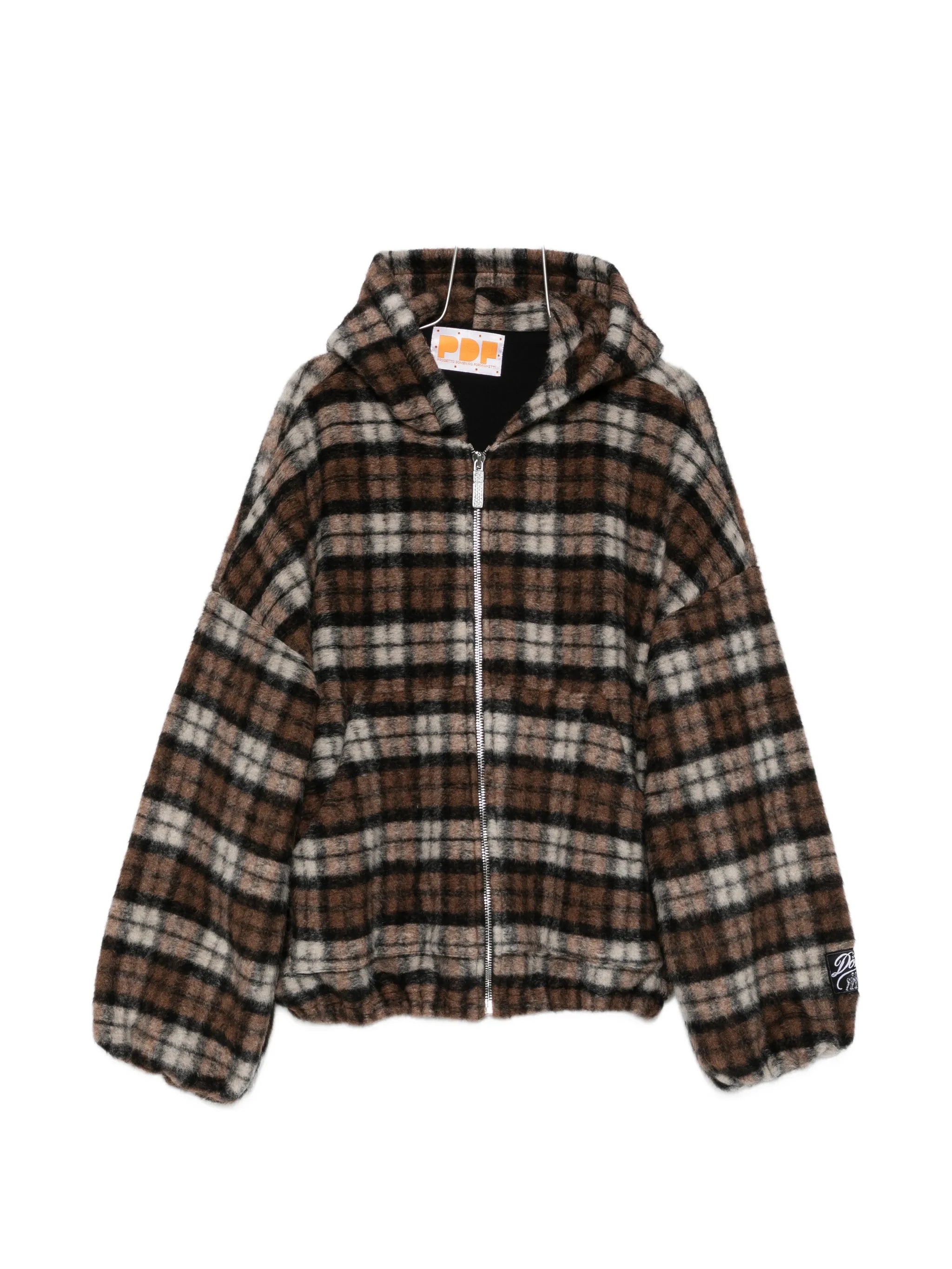 Pdf Pdf Check-pattern Zip-up Hoodie
