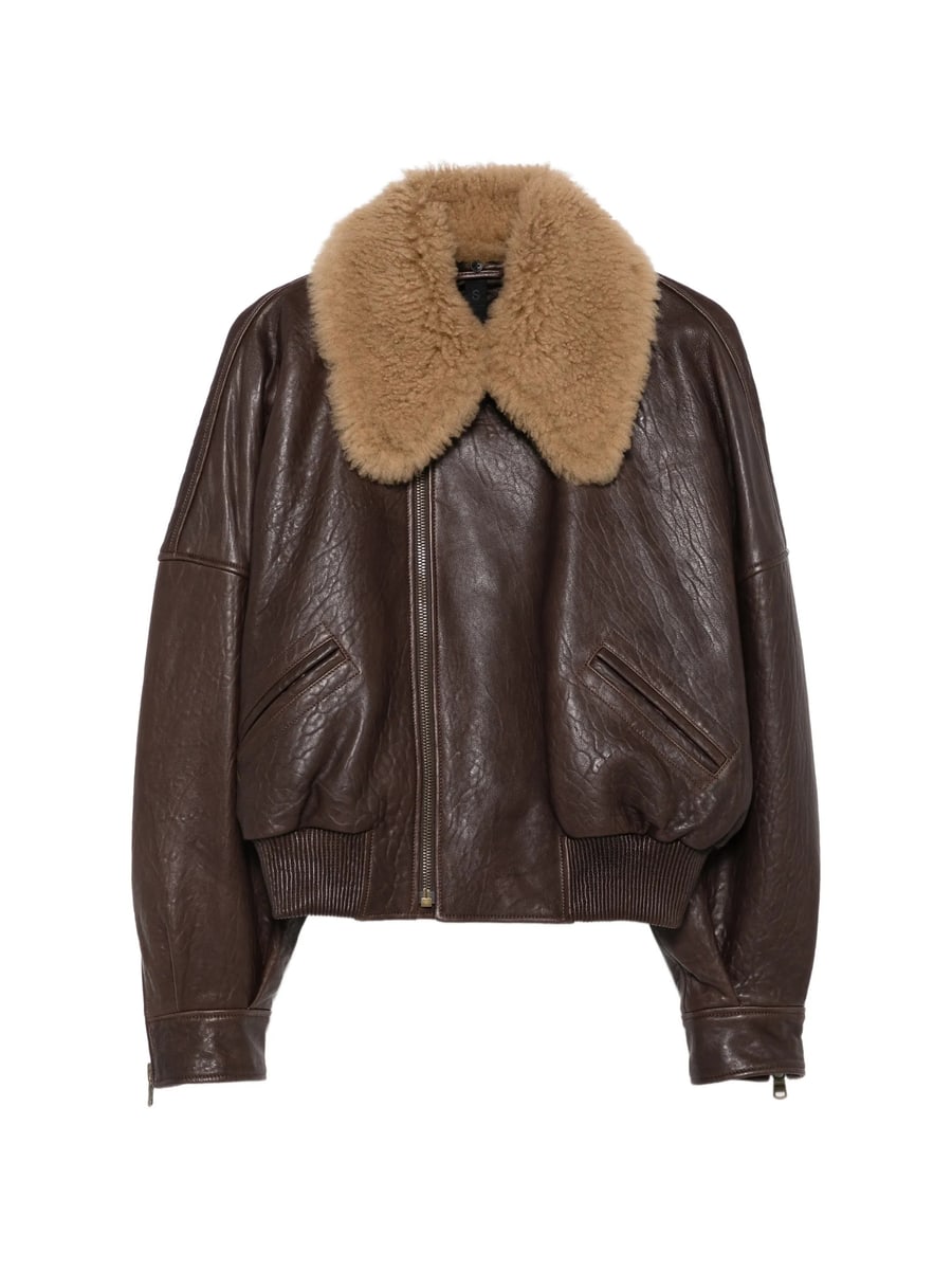 Petar Petrov Petar Petrov Shearling-collar Leather Jacket