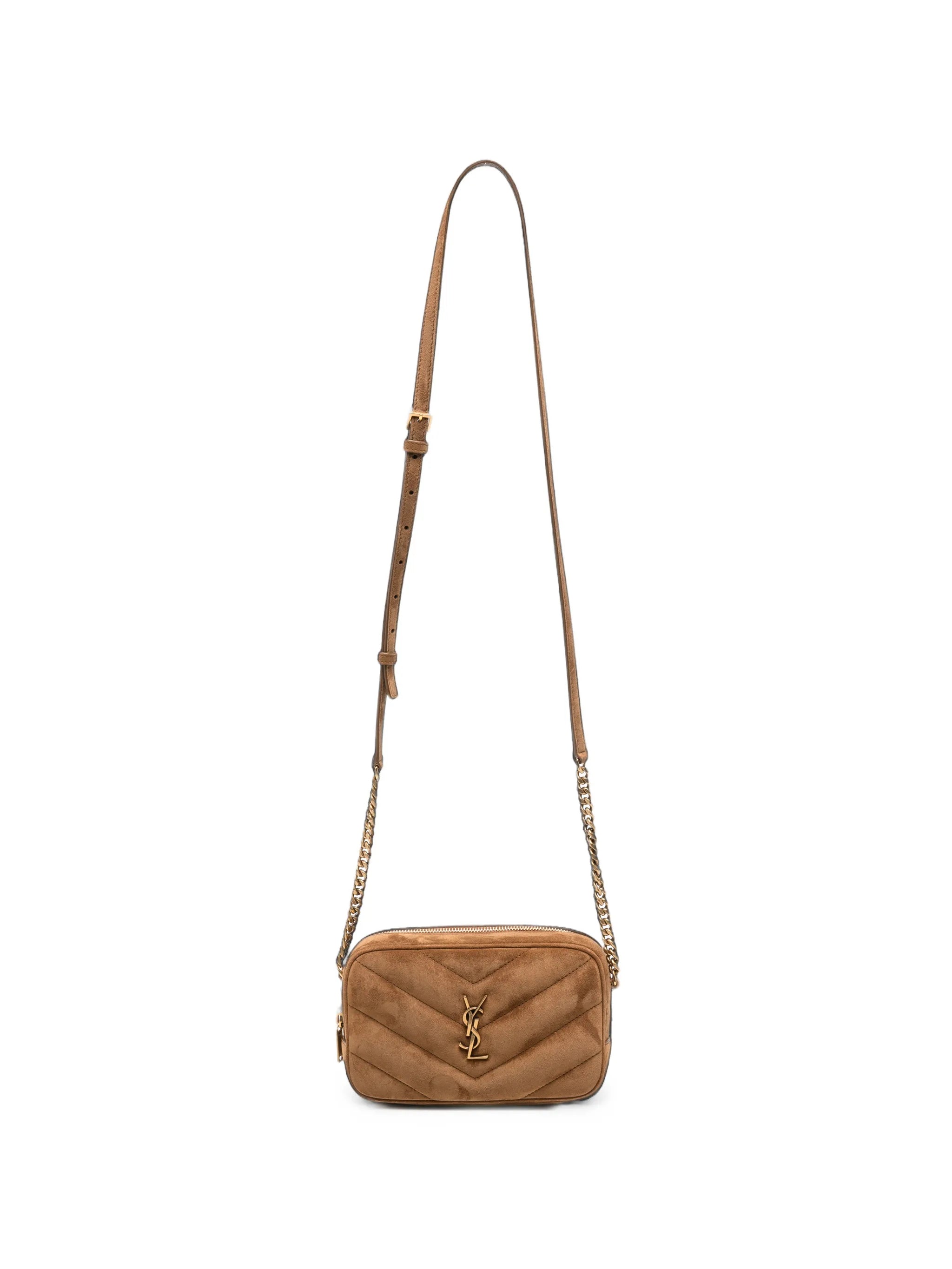Saint Laurent Saint Laurent Quilted-suede Crossbody Bag