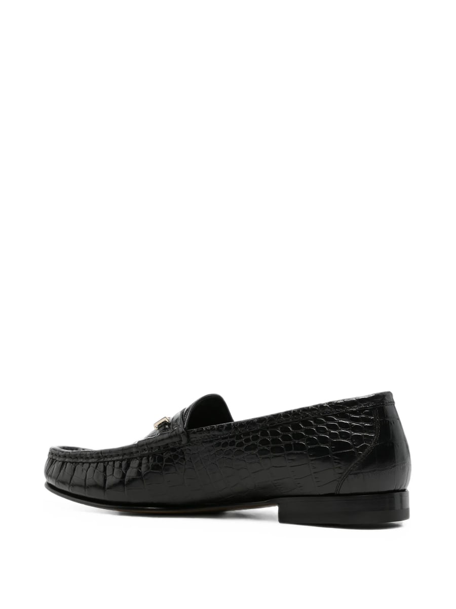 Tom Ford Tom Ford Crocodile-effect T-bar Loafers, view 3