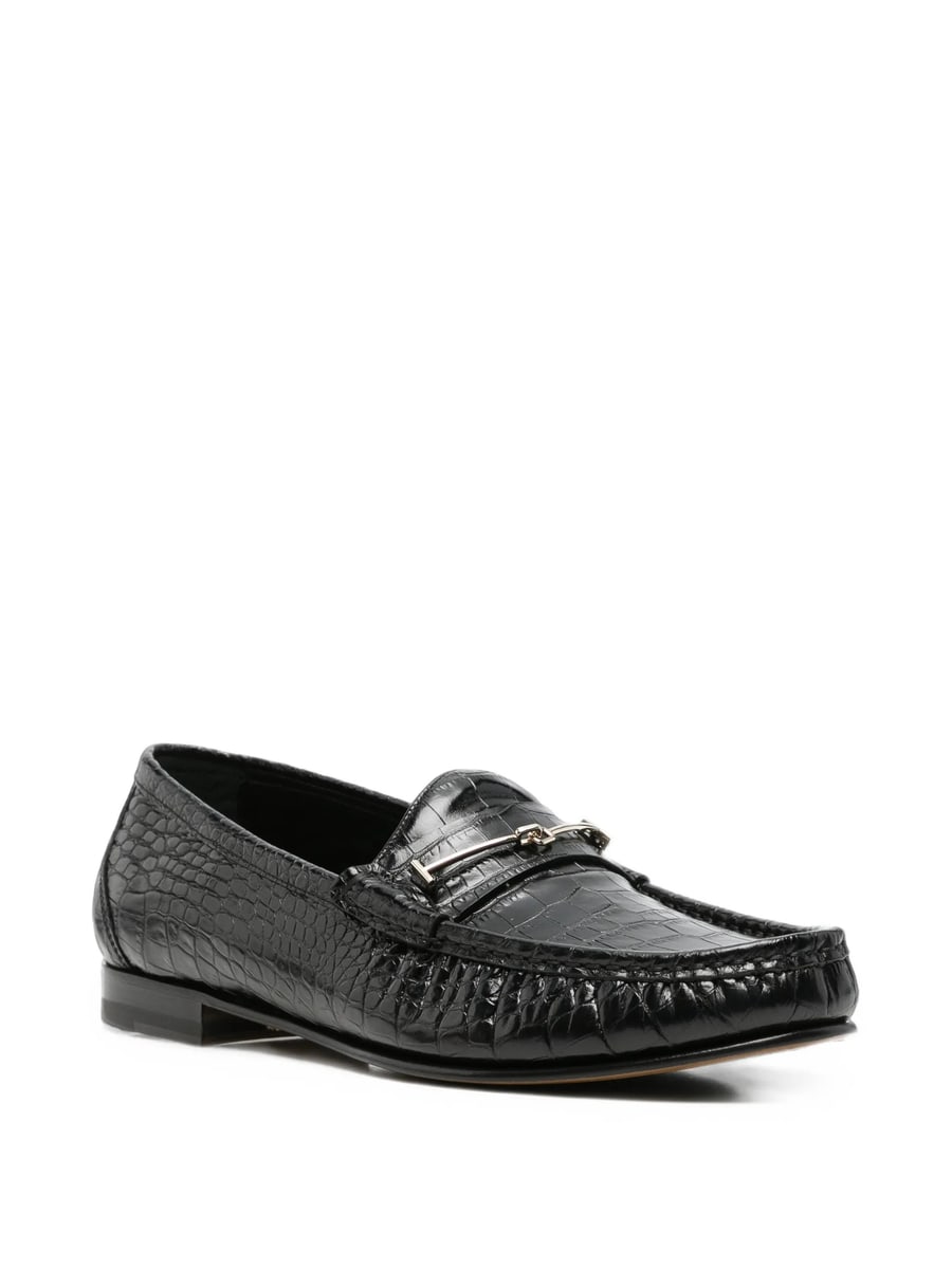 Tom Ford Tom Ford Crocodile-effect T-bar Loafers, view 4