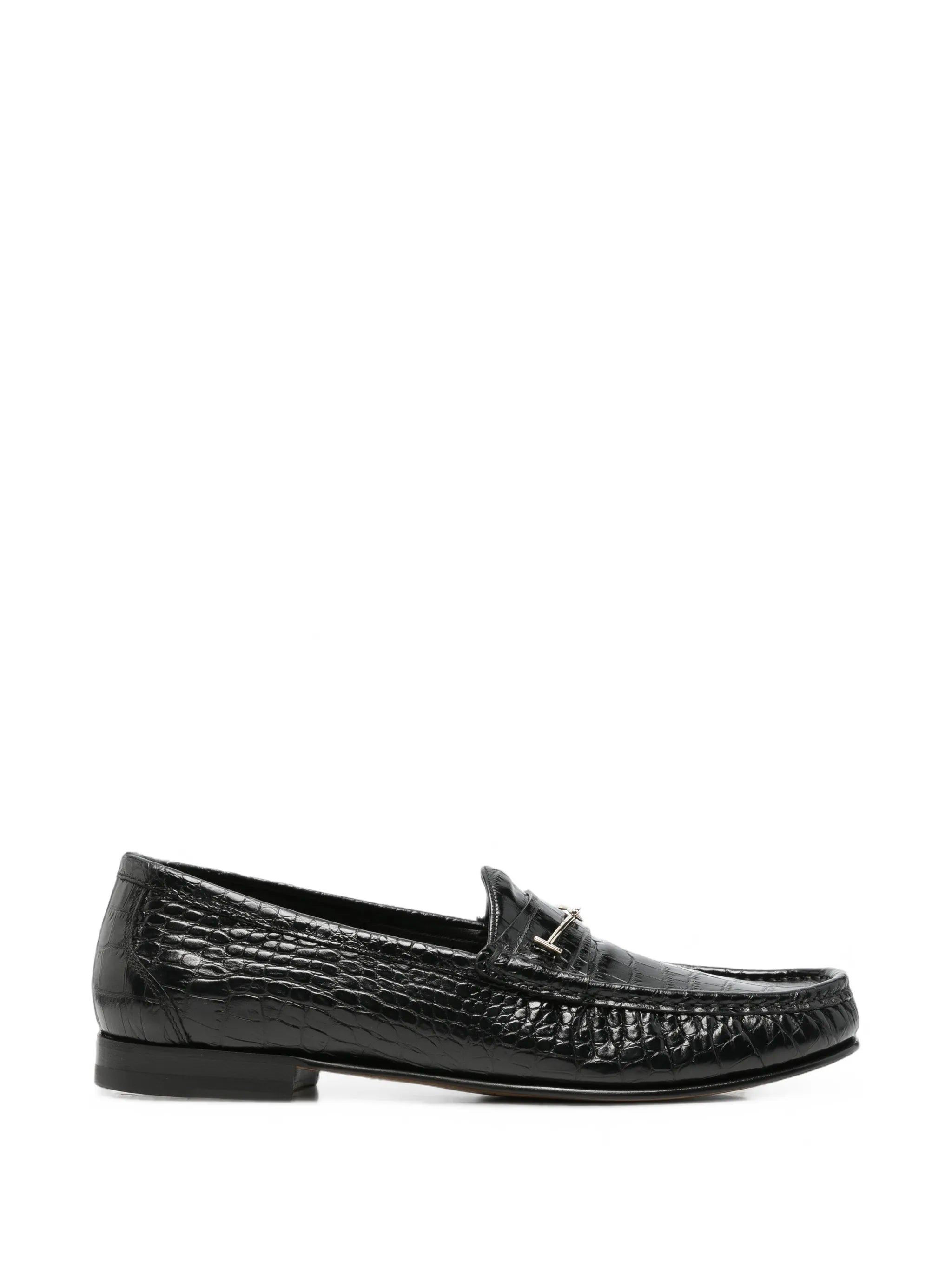Tom Ford Tom Ford Crocodile-effect T-bar Loafers