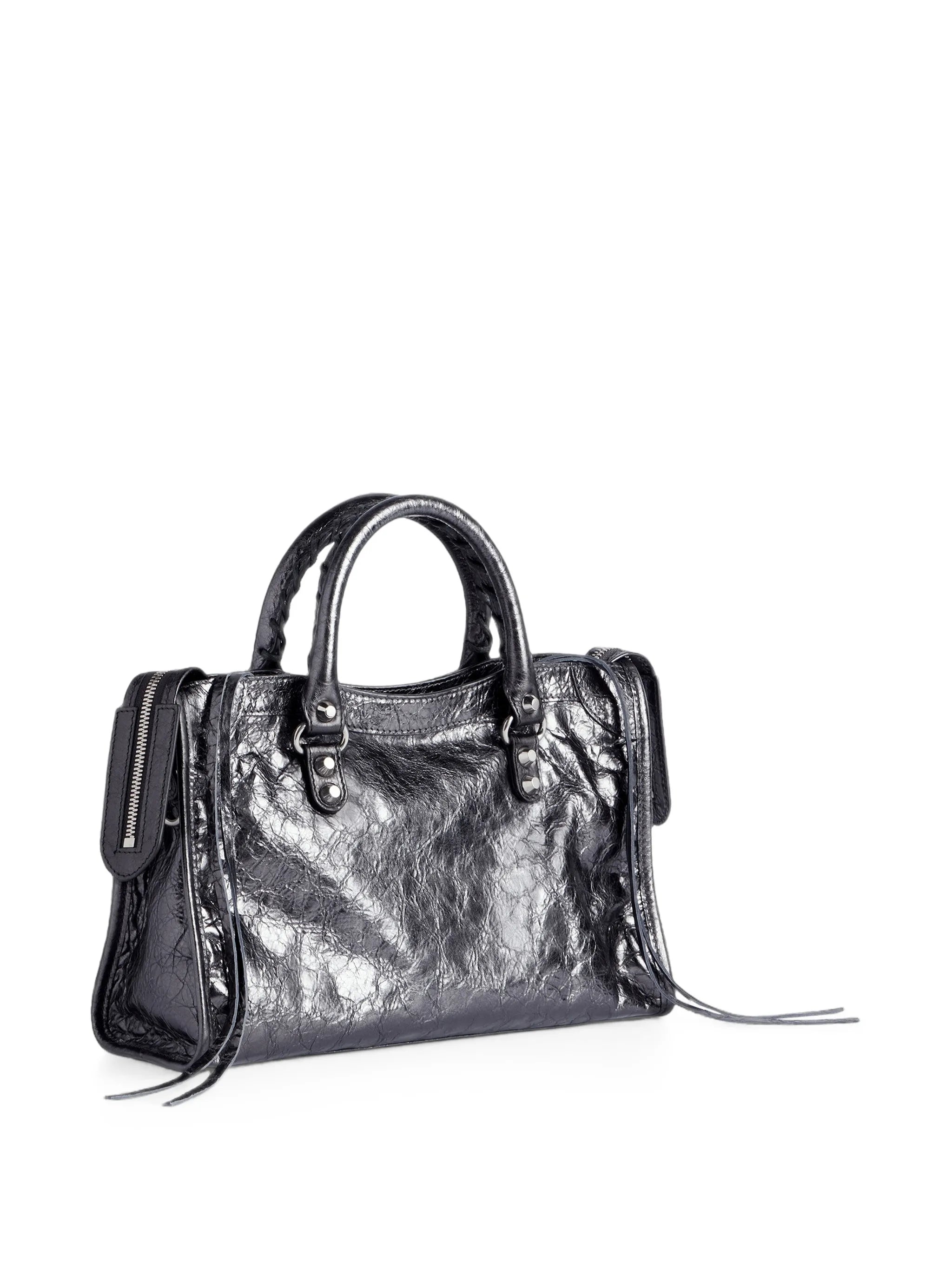 Balenciaga Balenciaga Small Le City Metallic Leather Tote Bag, view 2