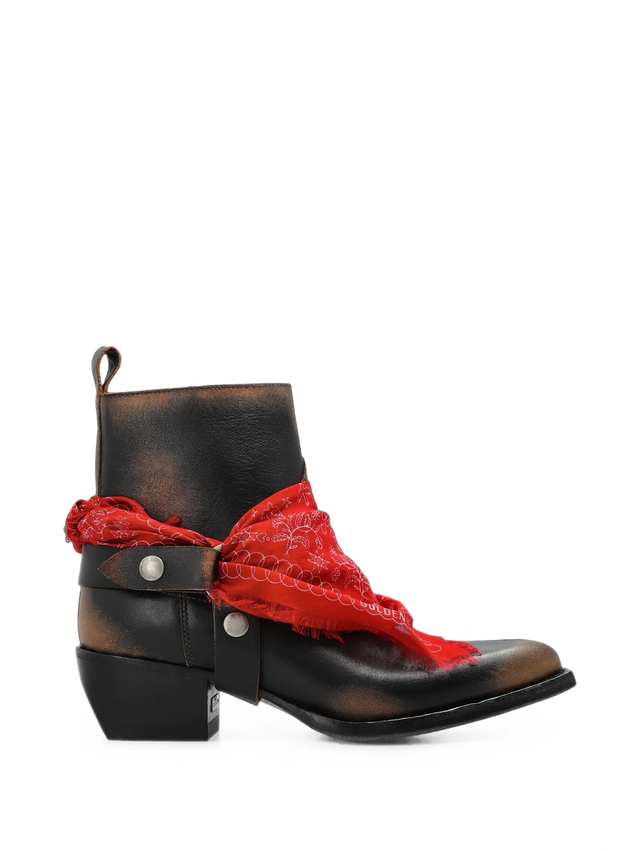 Golden Goose Golden Goose Debbie Boots In Black Leather With Removable Buckle And Bandana