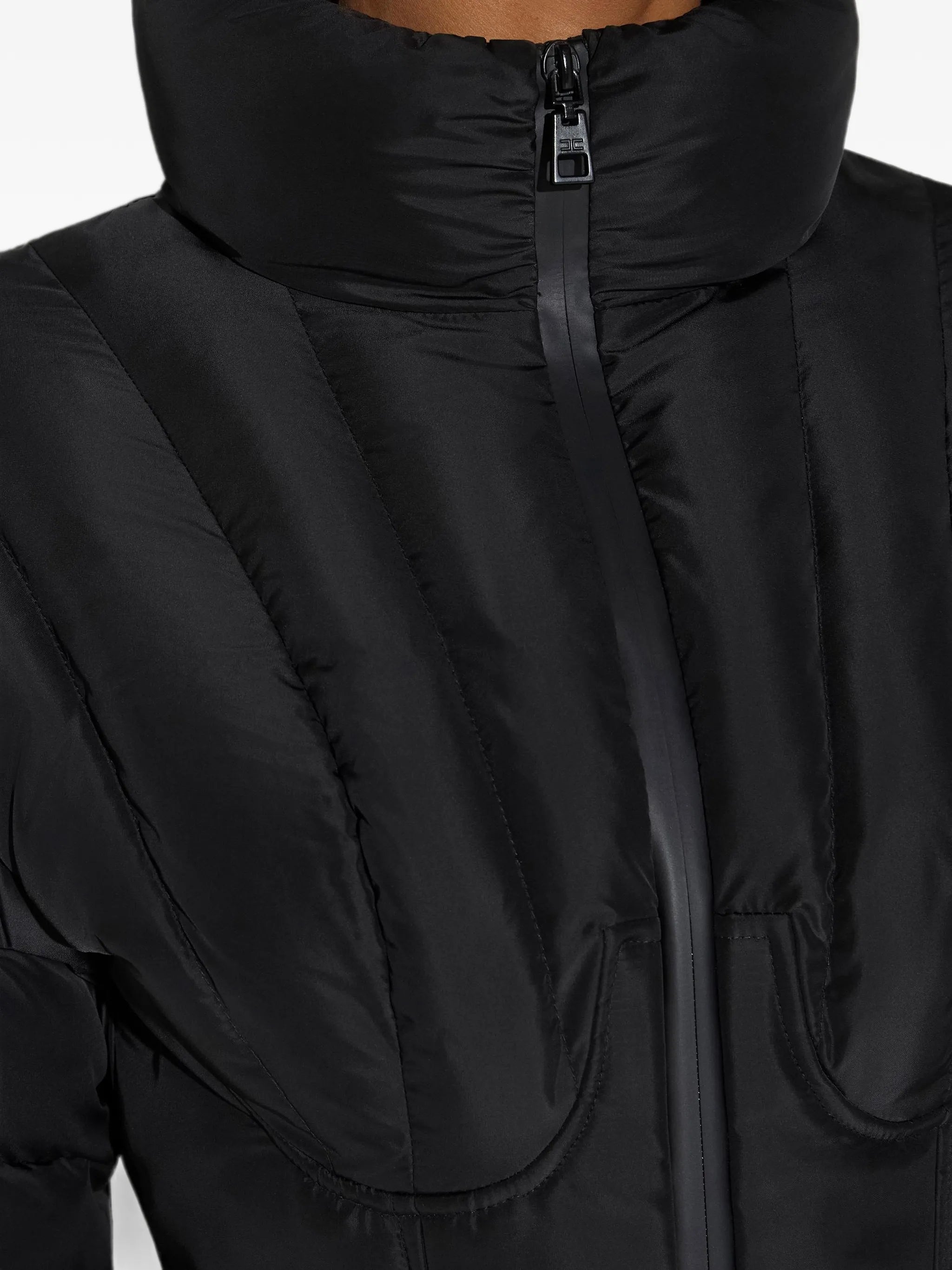 Elisabetta Franchi Elisabetta Franchi Down Jacket In Voile Fabric, view 2