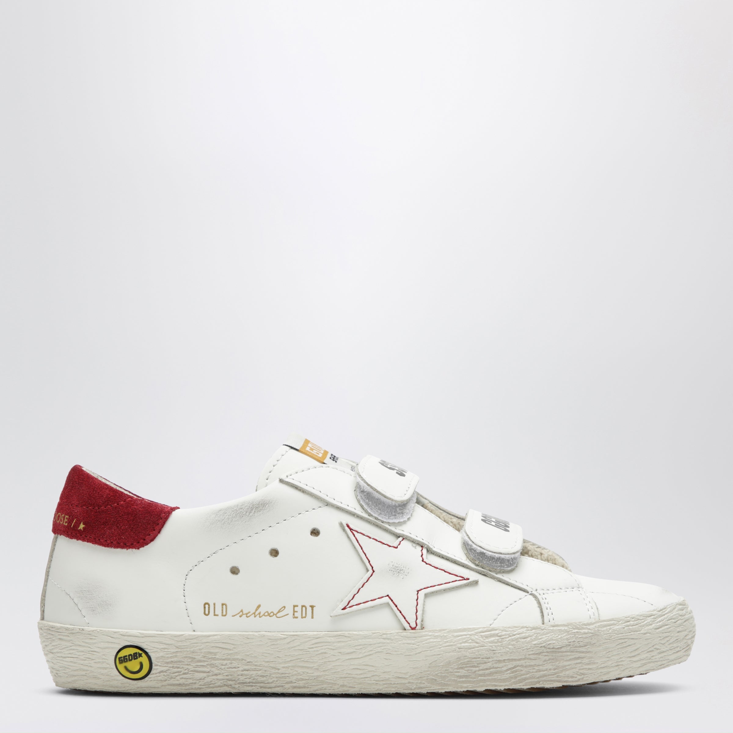 Golden Goose Sneakers Old School in pelle bianche/rosse