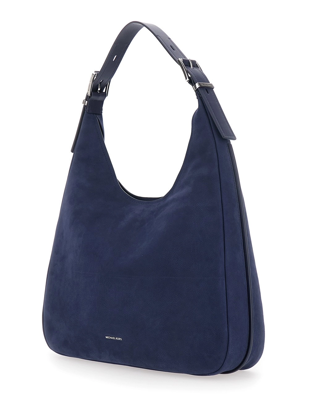 Michael michael kors Borsa a spalla 'Nolita Grande' con Logo Lettering sul Fronte in Suede Blu Donna, view 2