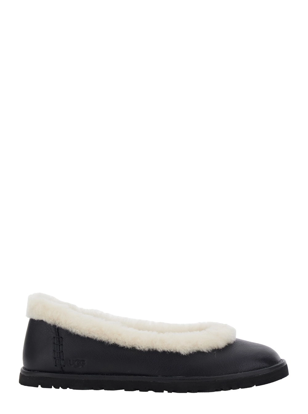 UGG W ZORA LEATHER BALLET FLAT   BLACK