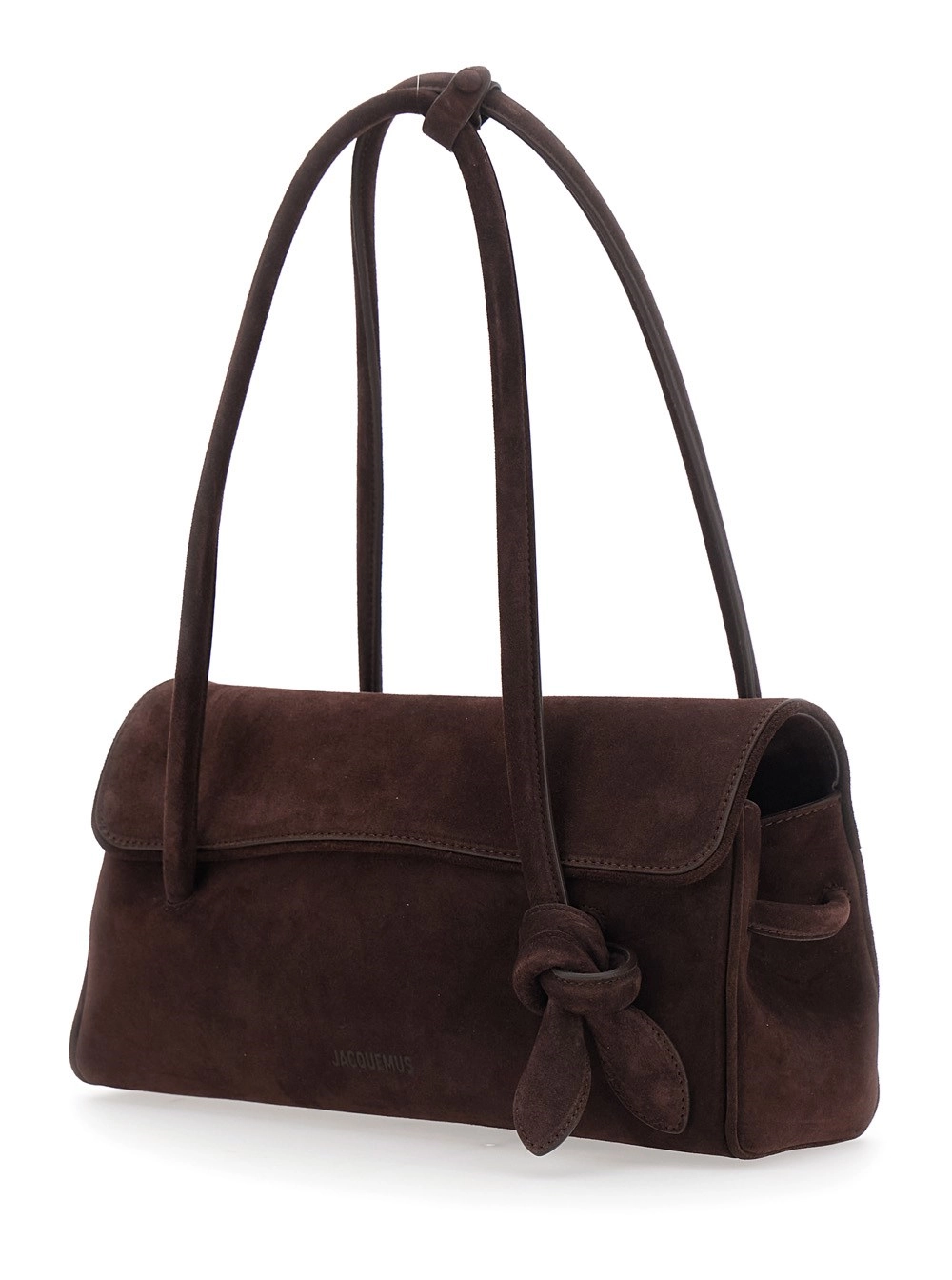 Jacquemus LE TURISMO LONG Borsa a spalla in pelle con manici e dettaglio in metallo Marrone Donna, view 2