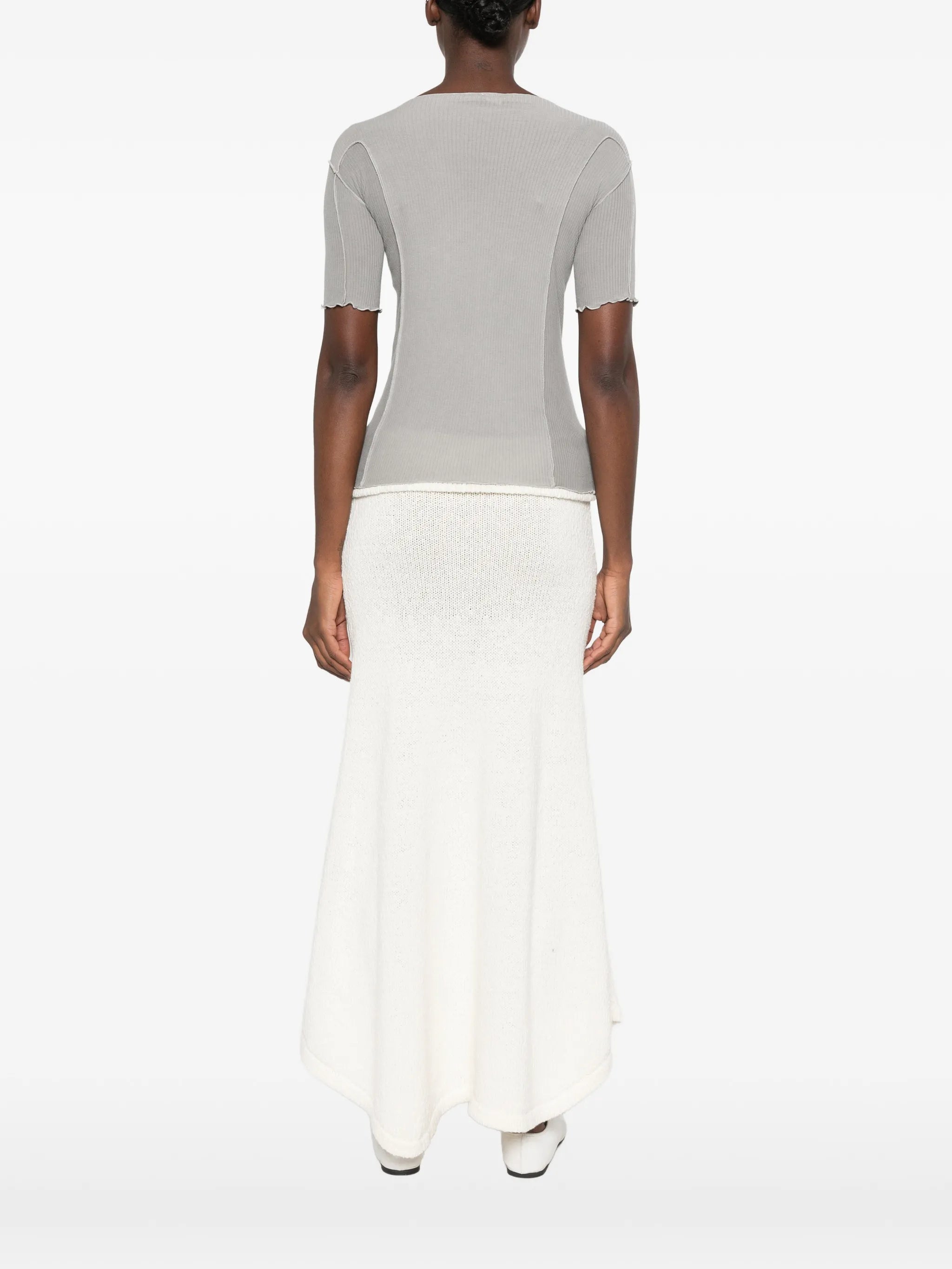 Baserange Baserange Ribbed-knit Boat-neck T-shirt, view 2