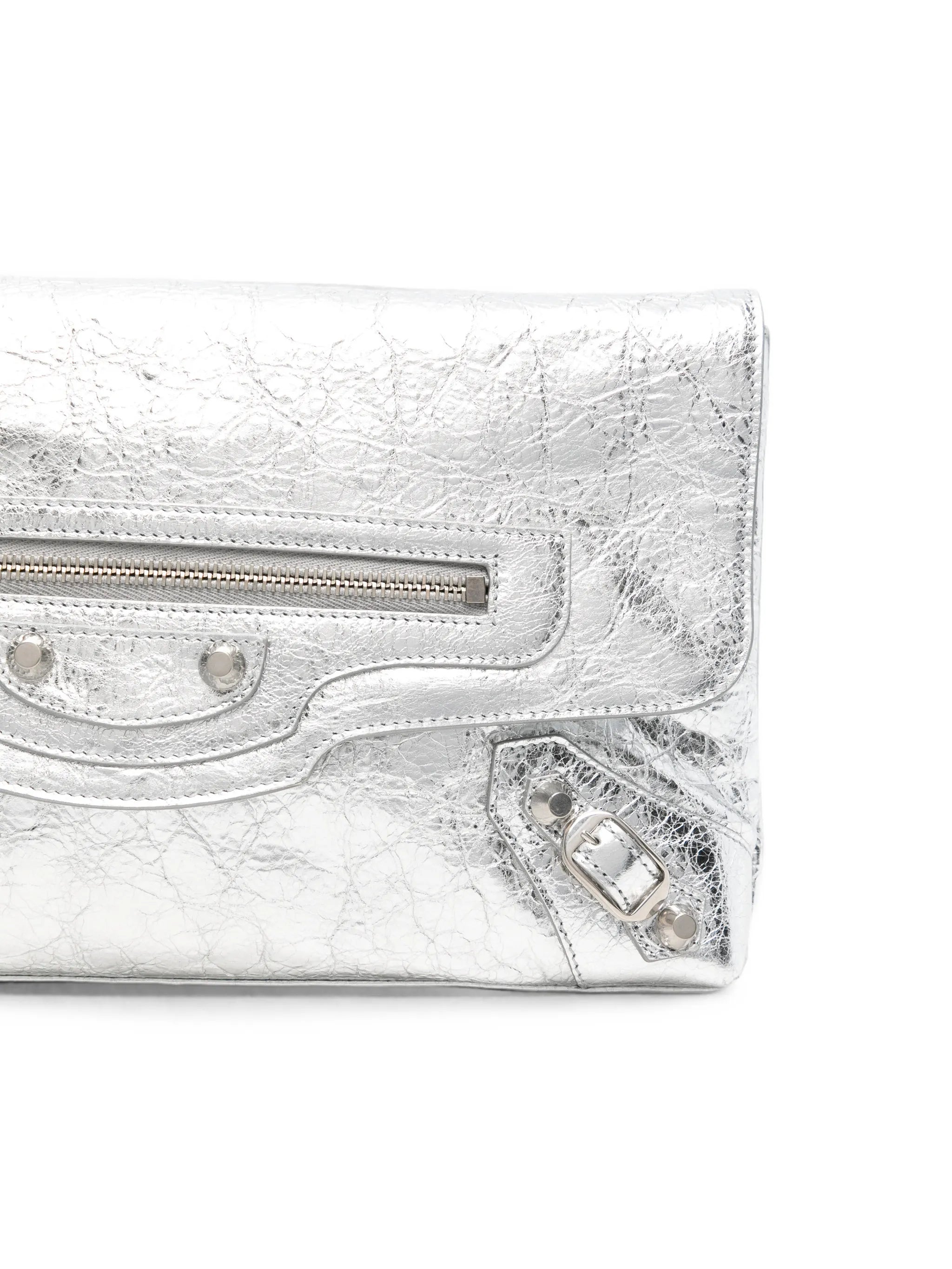 Balenciaga Balenciaga Le Cagole Metallic Clutch Bag, view 2