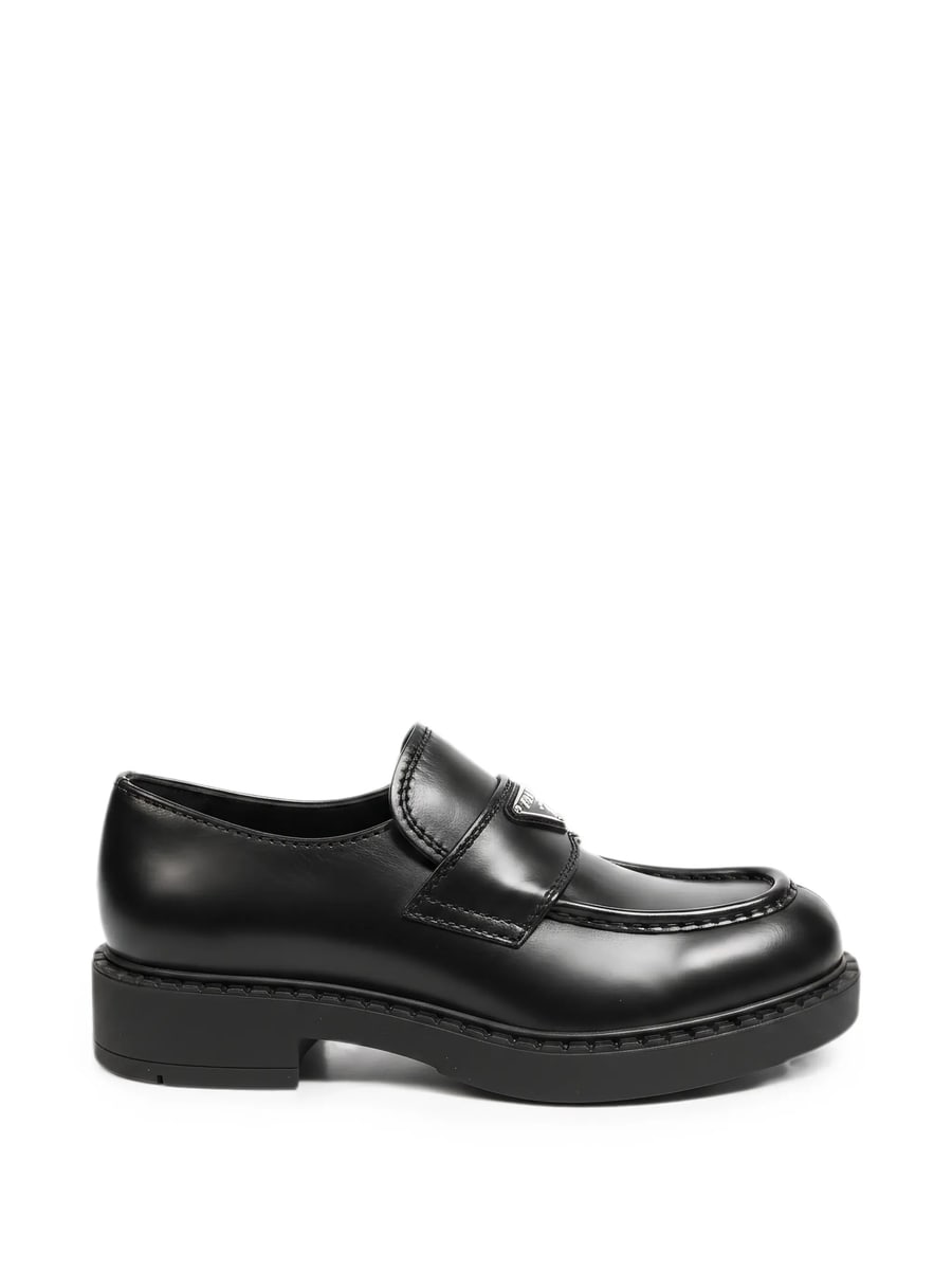 Prada Prada Logo-plaque Leather Loafers