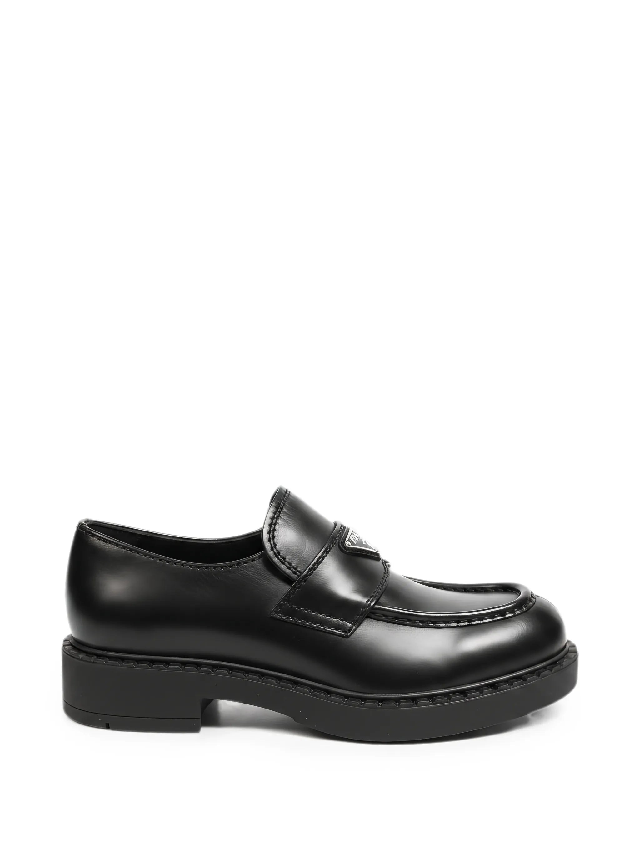 Prada Prada Logo-plaque Leather Loafers