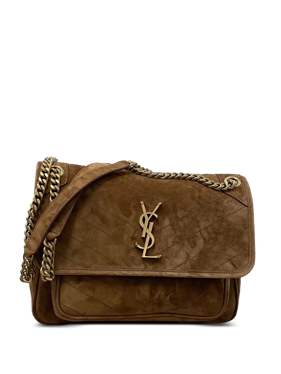 Saint Laurent Saint Laurent Medium Niki Chevron-quilted Suede Shoulder Bag