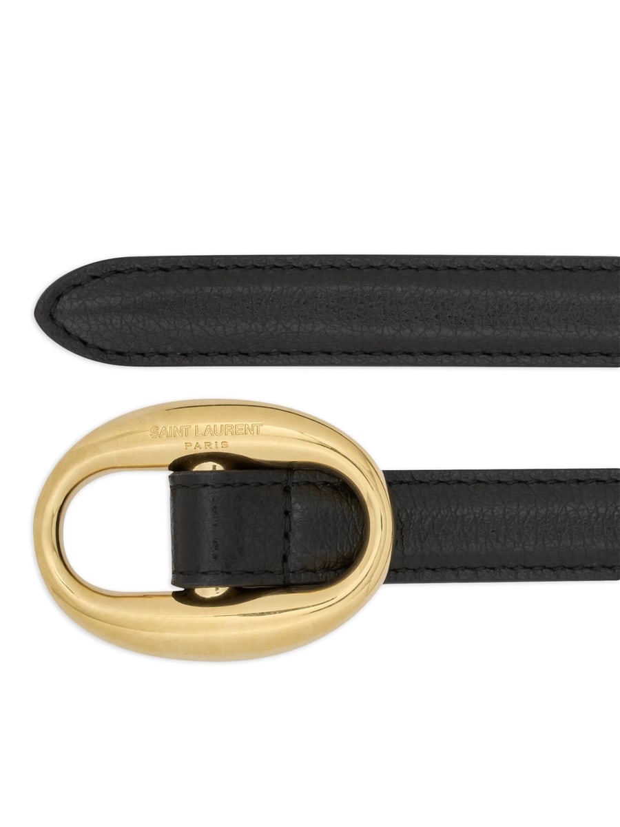 Saint Laurent Saint Laurent Oval-buckle Leather Belt, view 2