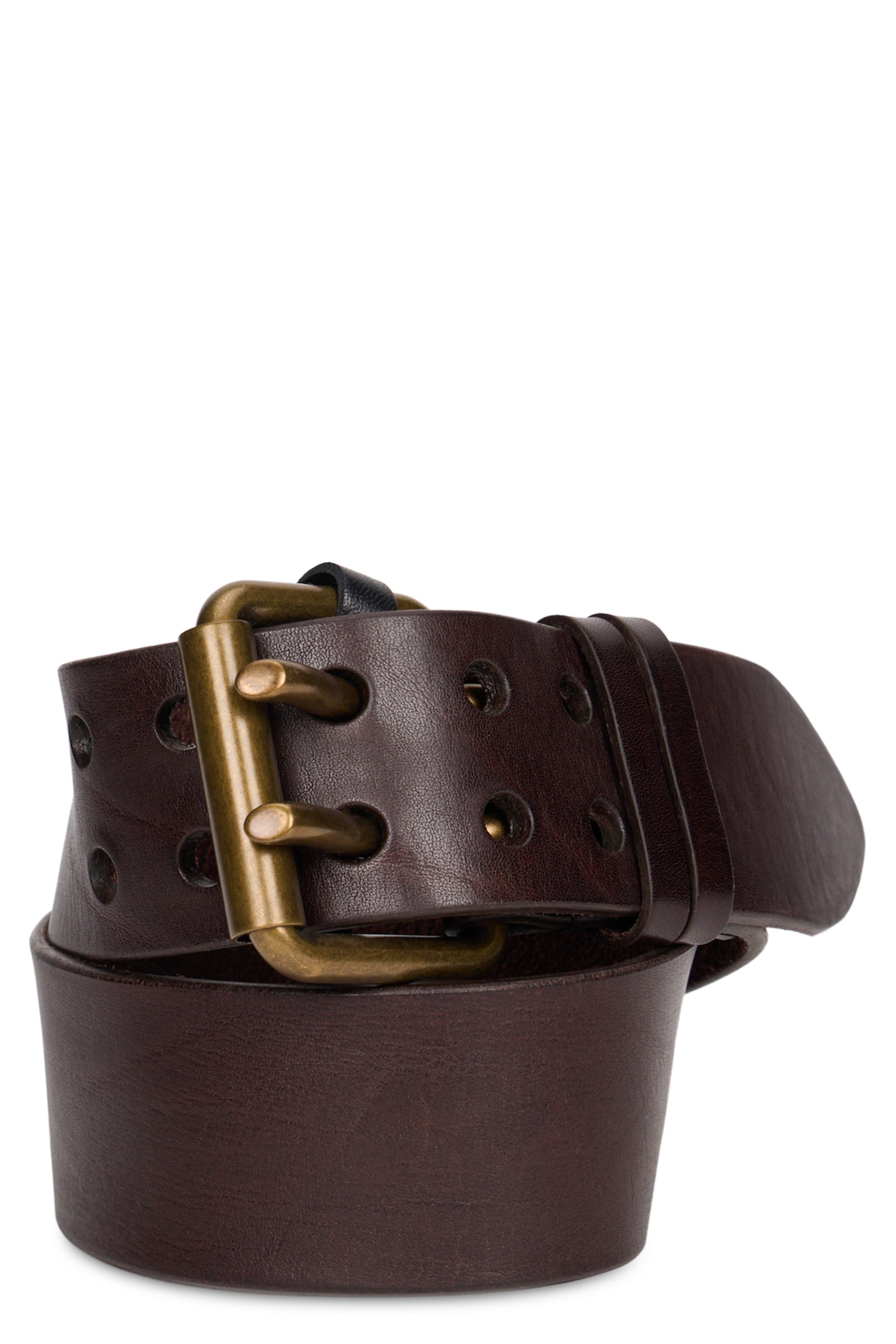 Saint Laurent Cintura in pelle con fibbia dorata
