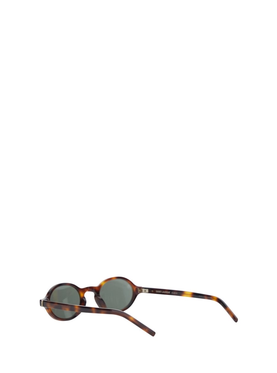 Saint Laurent occhiali da sole 'SL M161' ovali con montatura in acetato marroni donna, view 3
