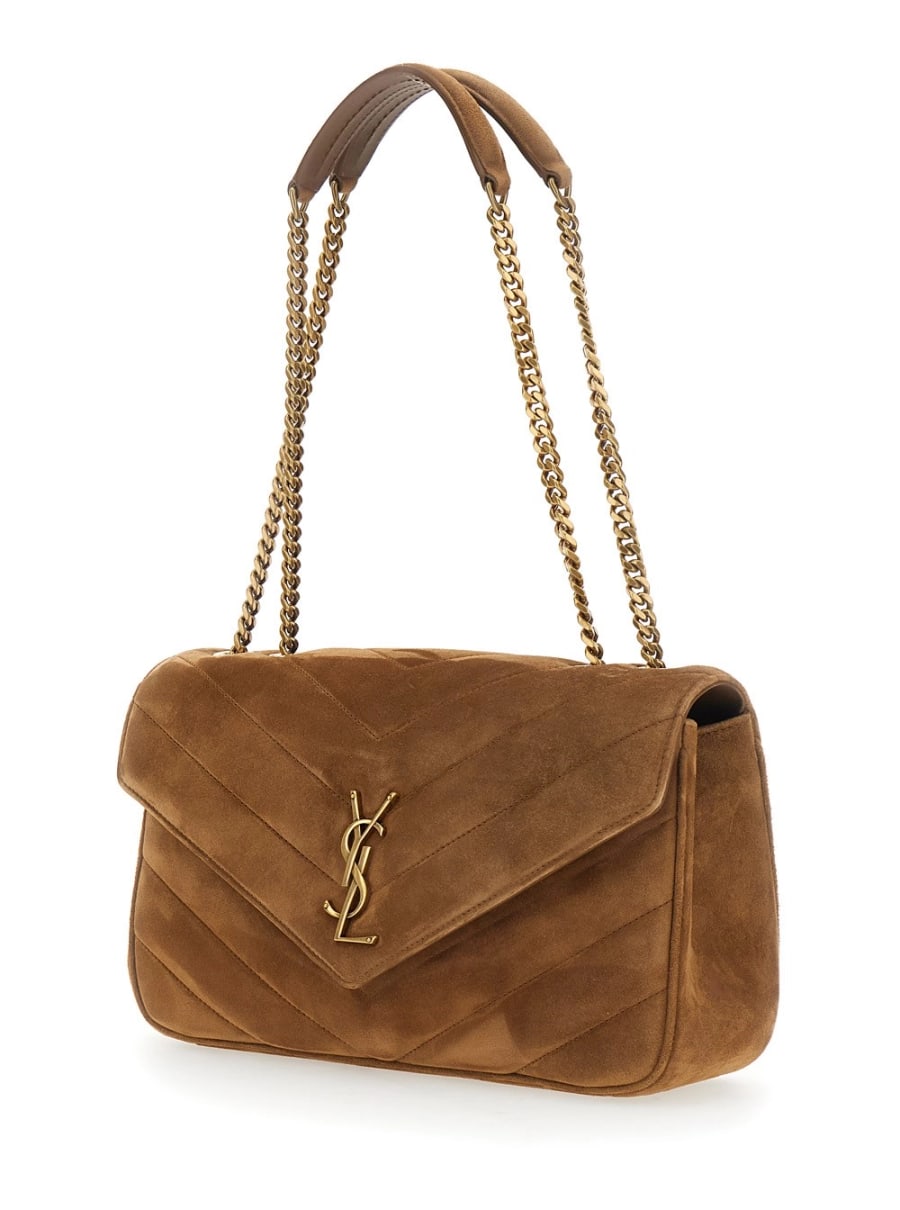 Saint Laurent MEDIUM LOULOU CHAIN BAG 7 SUEDE SATIN CALF, view 2