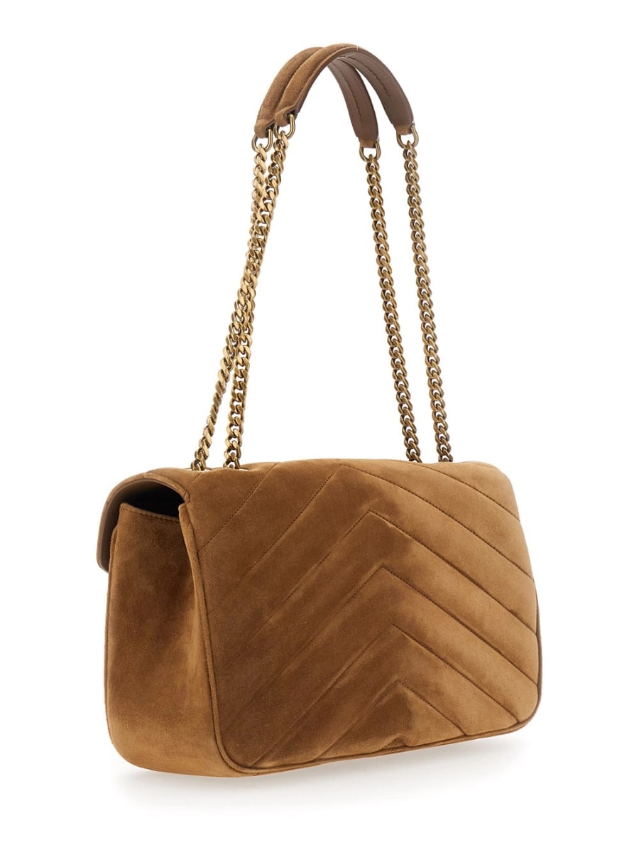Saint Laurent MEDIUM LOULOU CHAIN BAG 7 SUEDE SATIN CALF, view 3