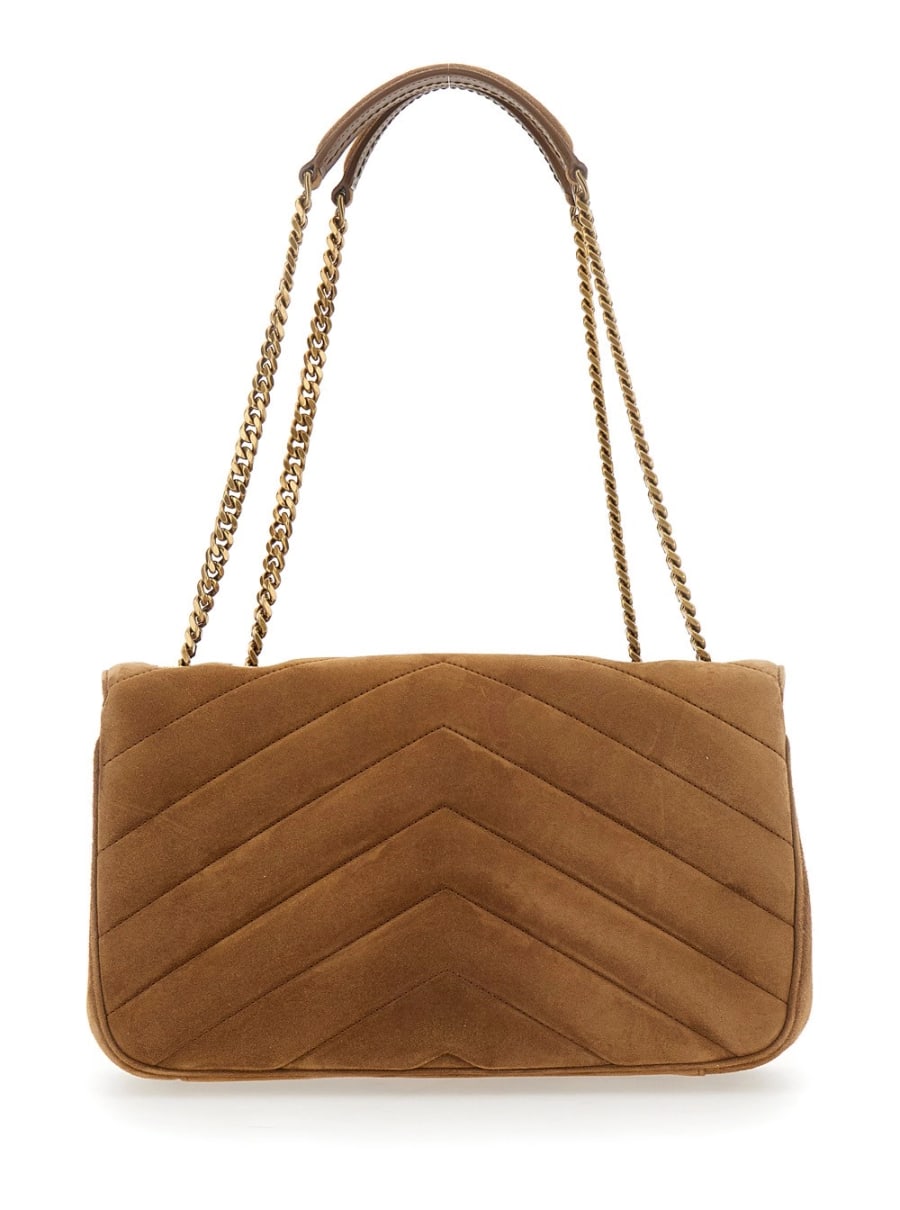 Saint Laurent MEDIUM LOULOU CHAIN BAG 7 SUEDE SATIN CALF, view 4