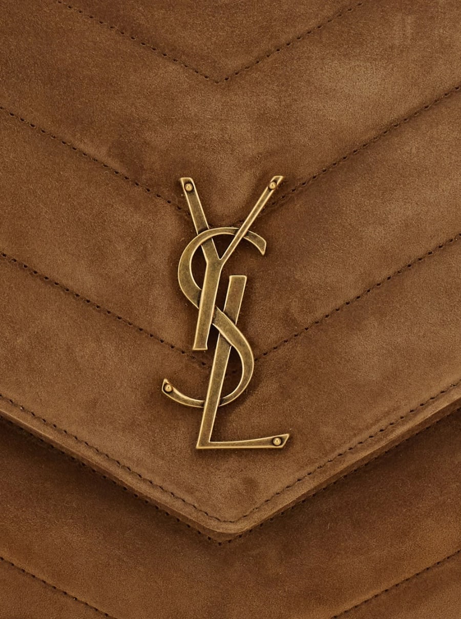 Saint Laurent MEDIUM LOULOU CHAIN BAG 7 SUEDE SATIN CALF, view 5