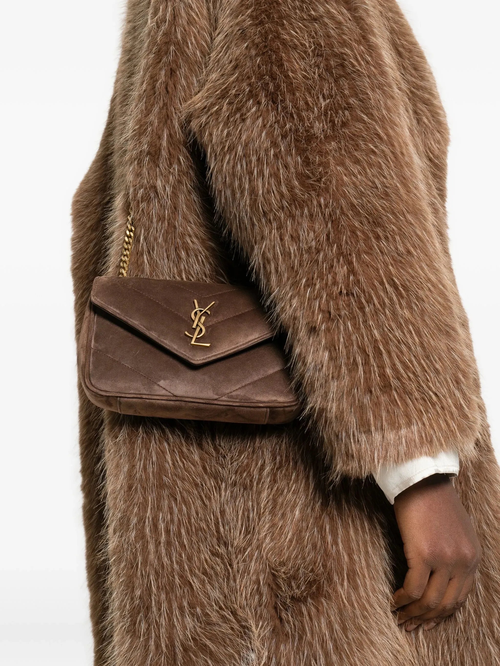 Saint Laurent Saint Laurent Mini Loulou Logo-patch Cross Body Bag, view 2