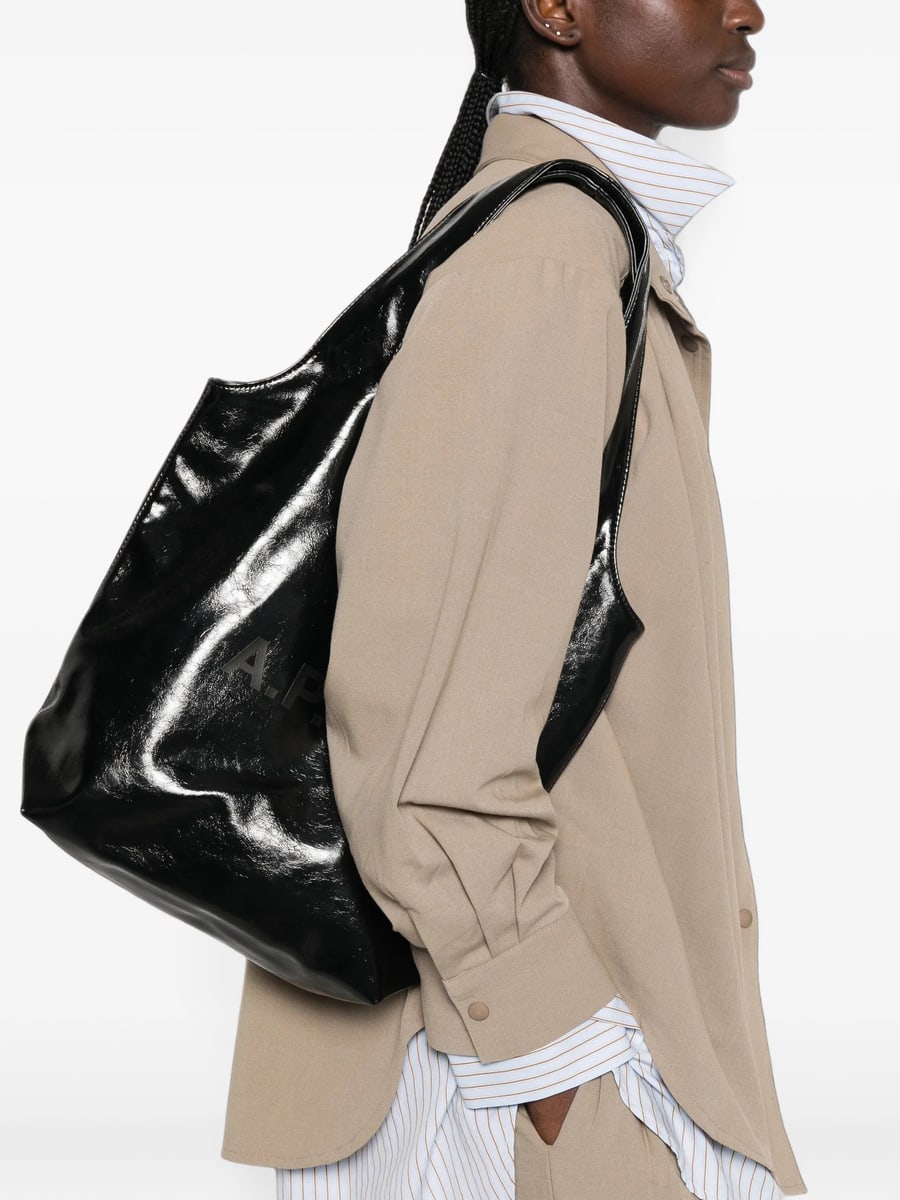 A.P.C. A.p.c. Logo-print Patent-finish Tote Bag, view 3