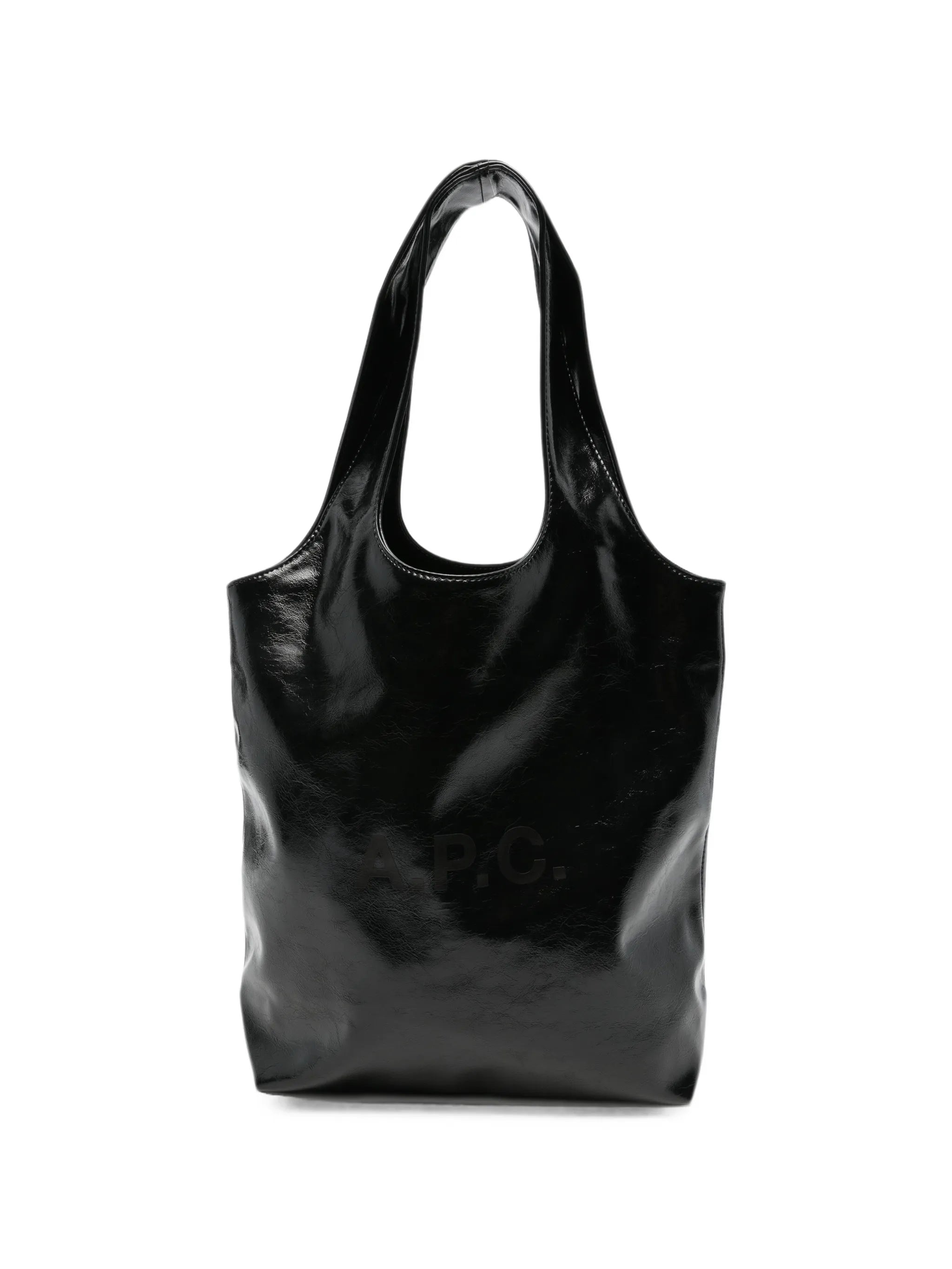 A.P.C. A.p.c. Logo-print Patent-finish Tote Bag