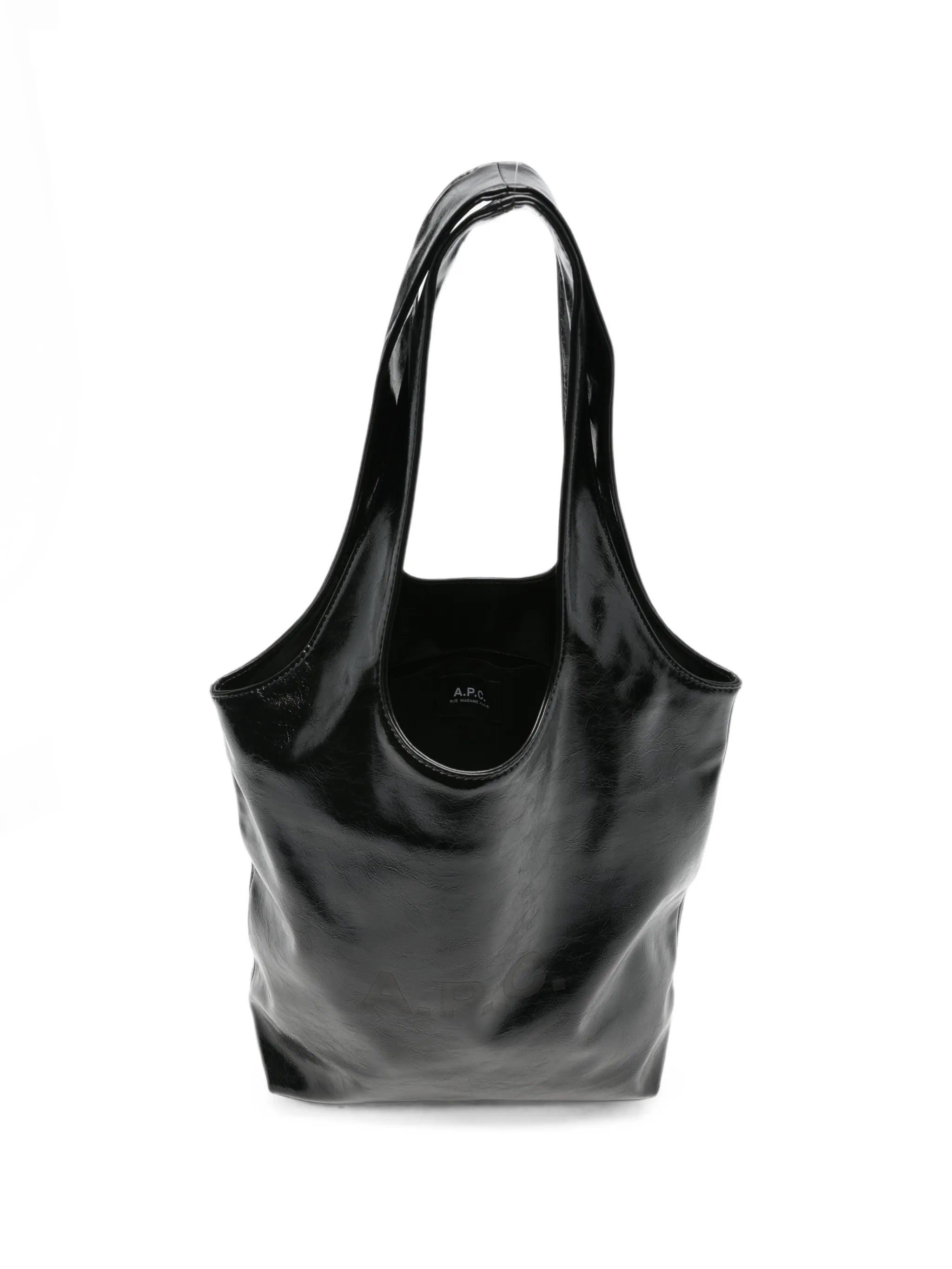 A.P.C. A.p.c. Logo-print Patent-finish Tote Bag, view 2