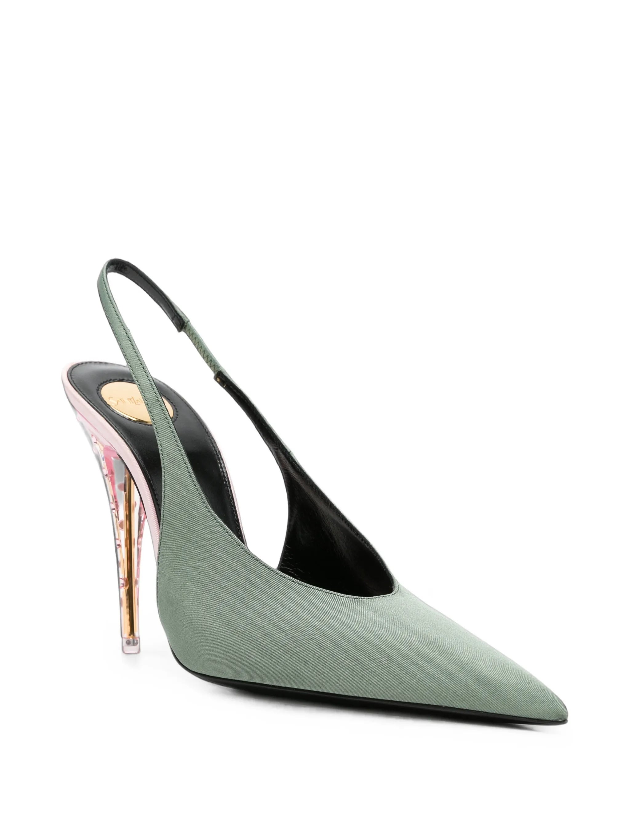 Saint Laurent Saint Laurent Allure Crystal-embellished Slingback Pumps, view 2