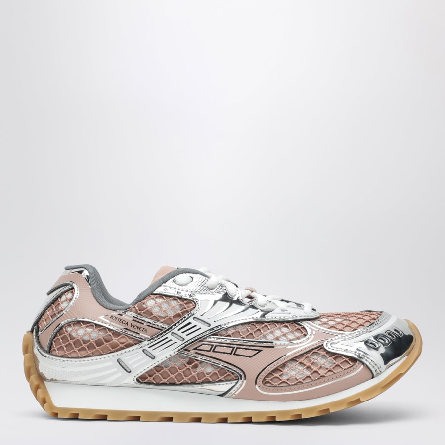 Bottega Veneta Sneaker Orbit bianche/rosa in pelle
