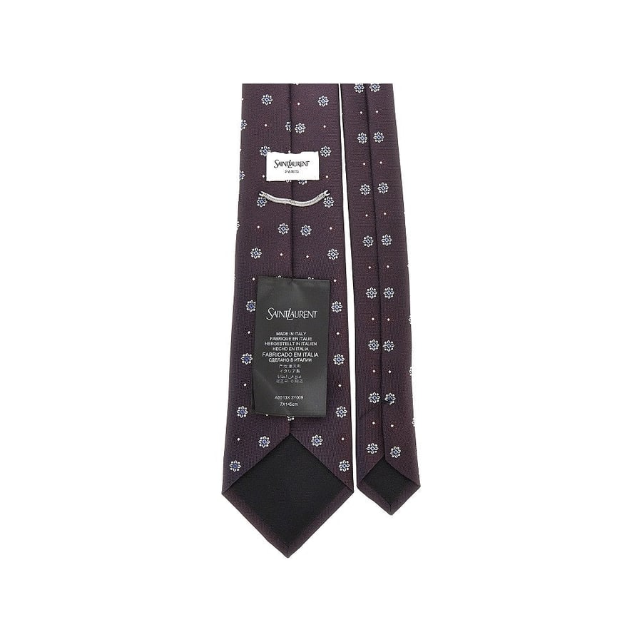 Saint Laurent Cravatta in jacquard di seta, view 2