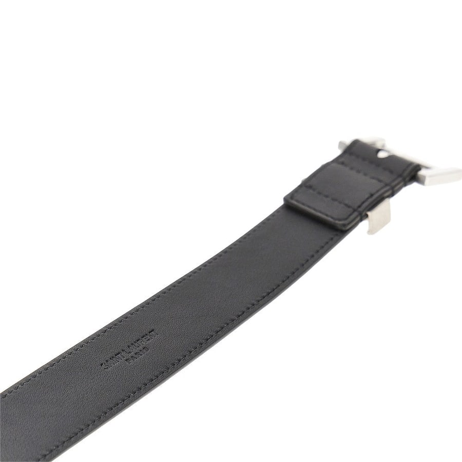 Saint Laurent Cintura in pelle con dettaglio YSL, view 3