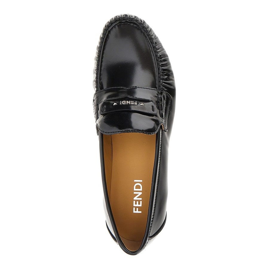 Fendi Mocassini 'Fendi Scrunch' in pelle, view 4