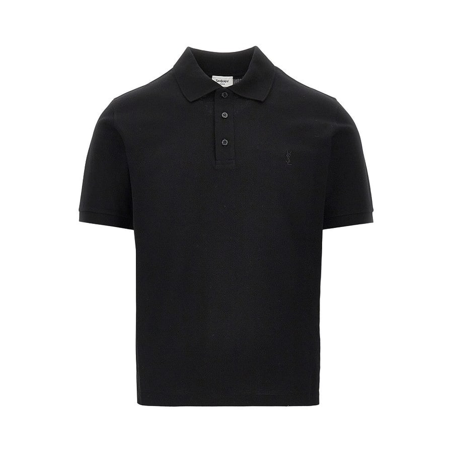 Saint Laurent Polo Boxy con ricamo Cassandre