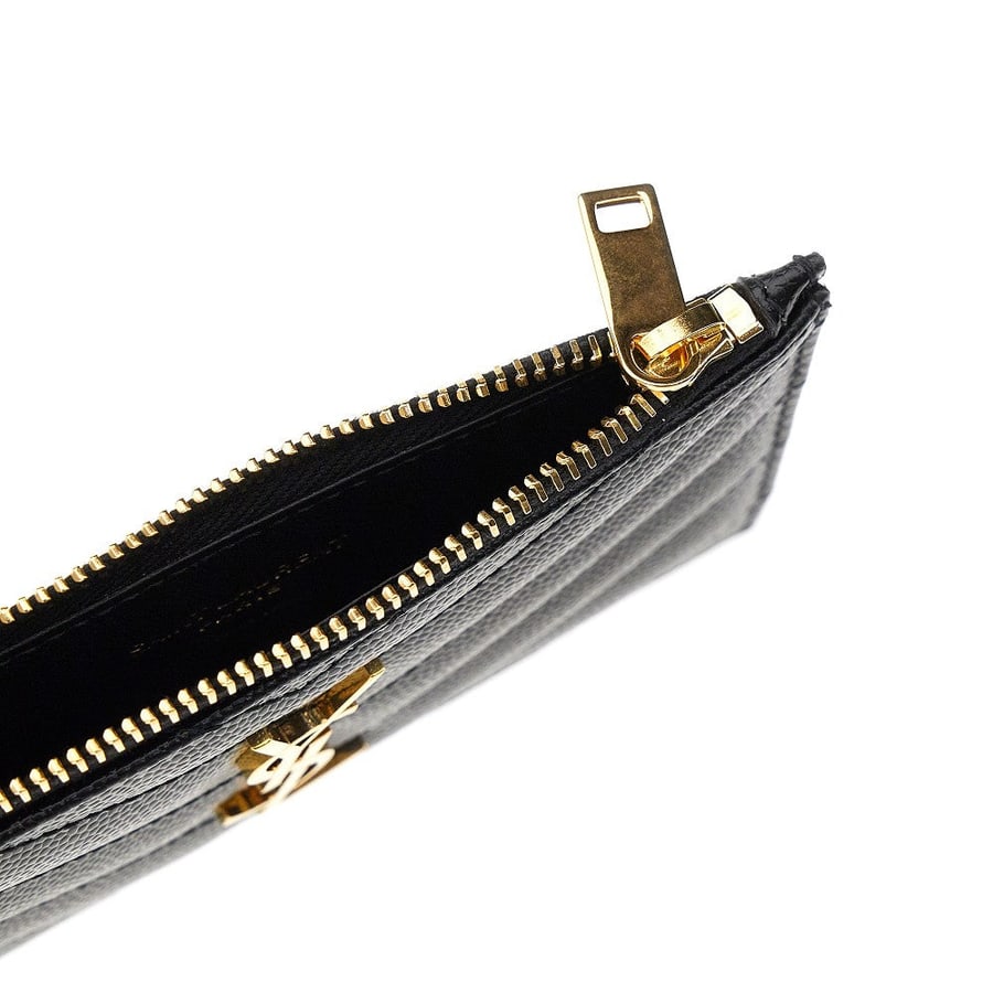 Saint Laurent Pouch portacarte 'Cassandre' in pelle granata, view 3