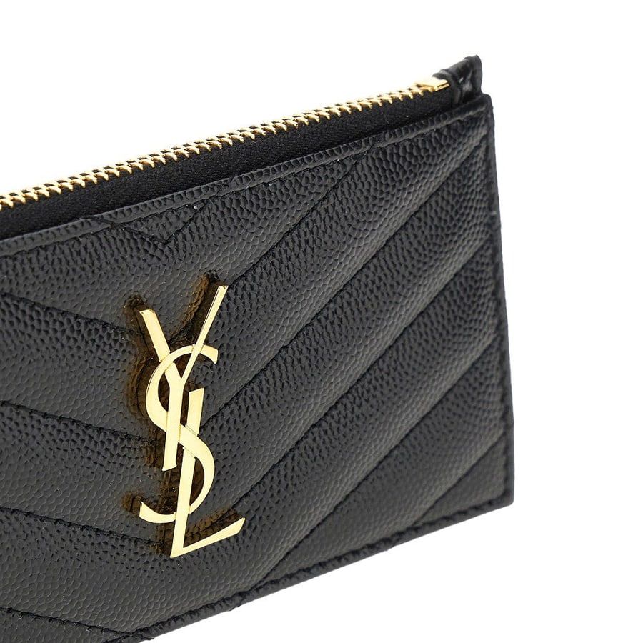 Saint Laurent Pouch portacarte 'Cassandre' in pelle granata, view 4