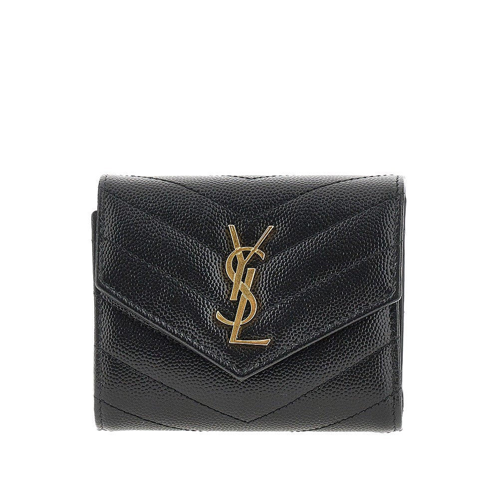 Saint Laurent Portafoglio multi-fold 'Cassandre' in pelle