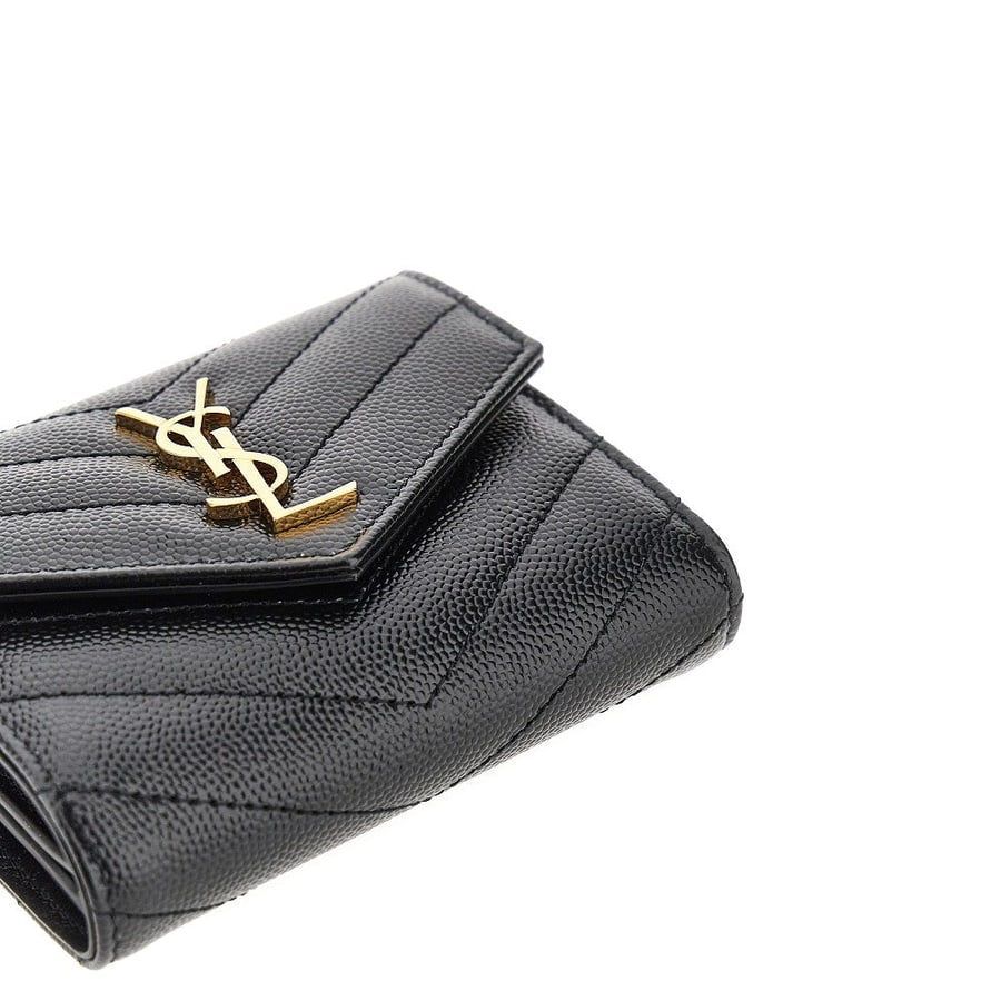 Saint Laurent Portafoglio multi-fold 'Cassandre' in pelle, view 4