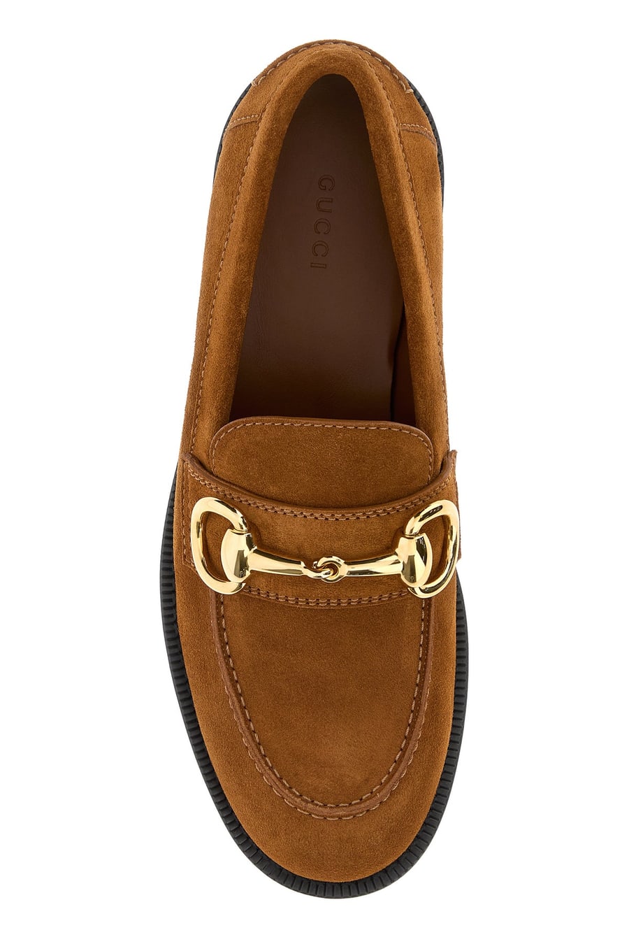 Gucci Mocassini Boulevard in pelle scamosciata cammello, view 4