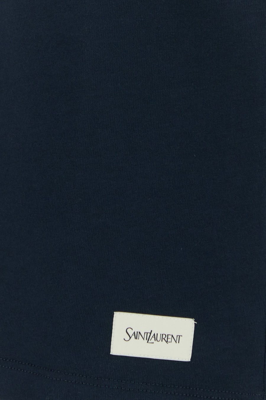 Saint Laurent T-shirt blu navy in cotone e modal, view 3
