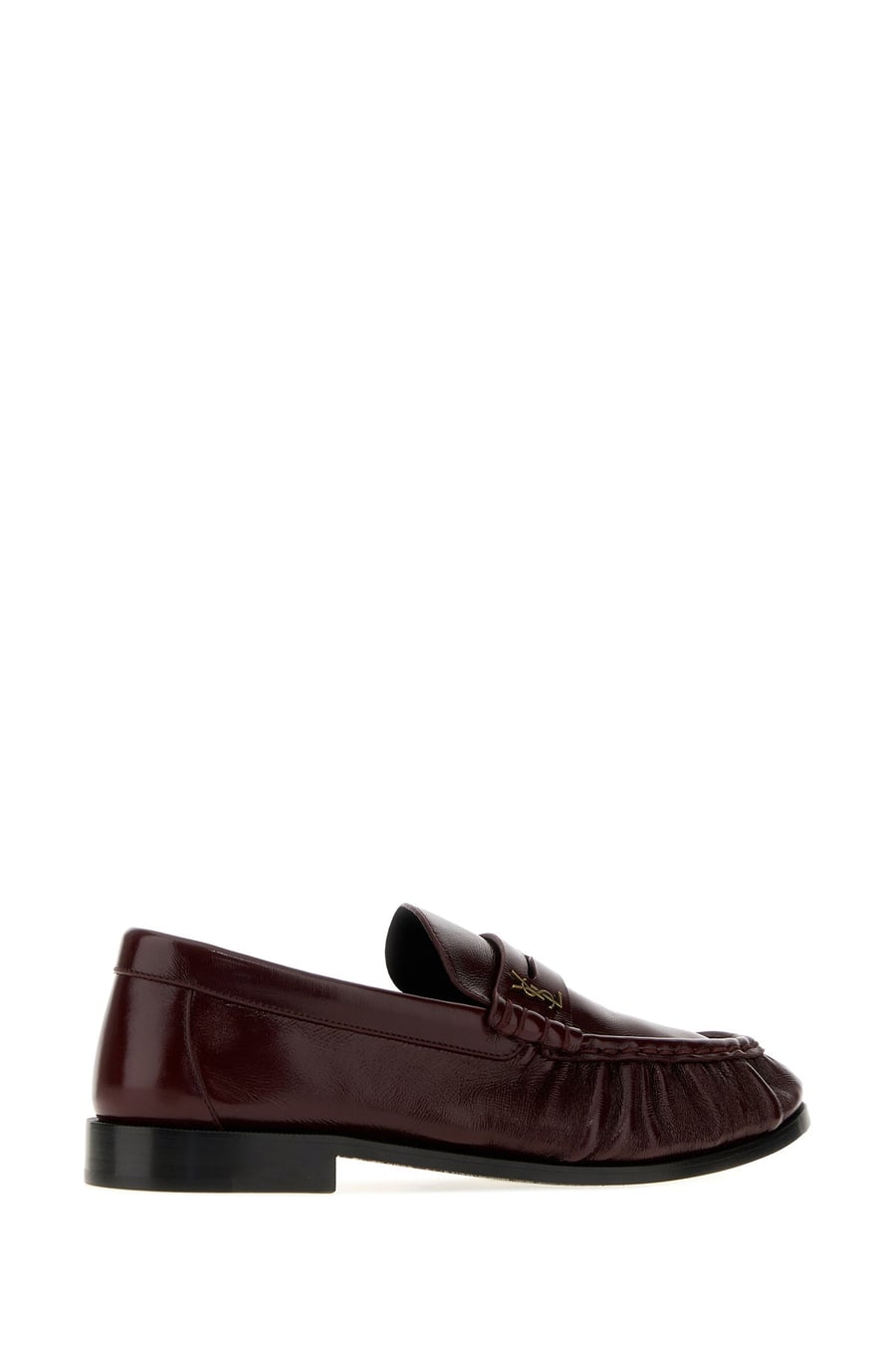 Saint Laurent Mocassini Le Loafers in pelle bordeaux, view 3