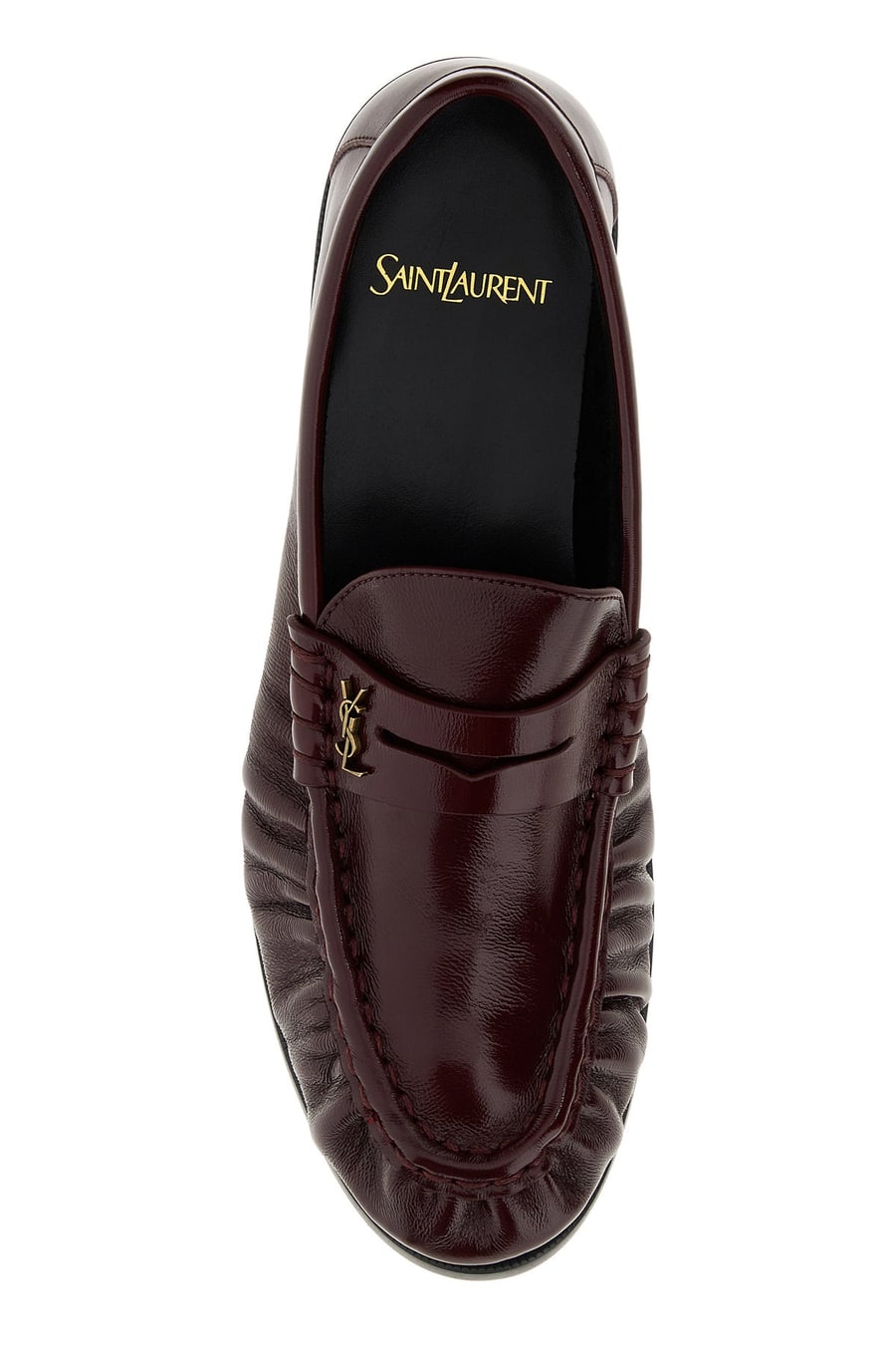 Saint Laurent Mocassini Le Loafers in pelle bordeaux, view 4