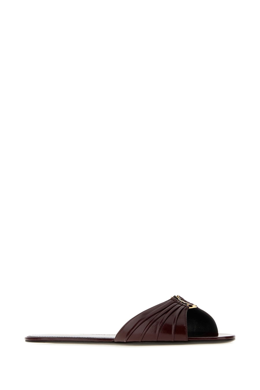 Saint Laurent Slippers Babylone in pelle bordeaux, view 2
