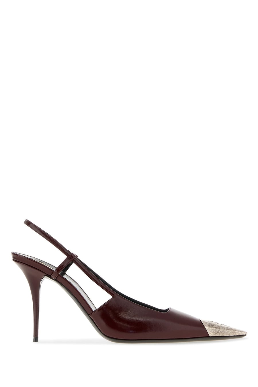 Saint Laurent Scarpe con tacco Jeanne in pelle bordeaux