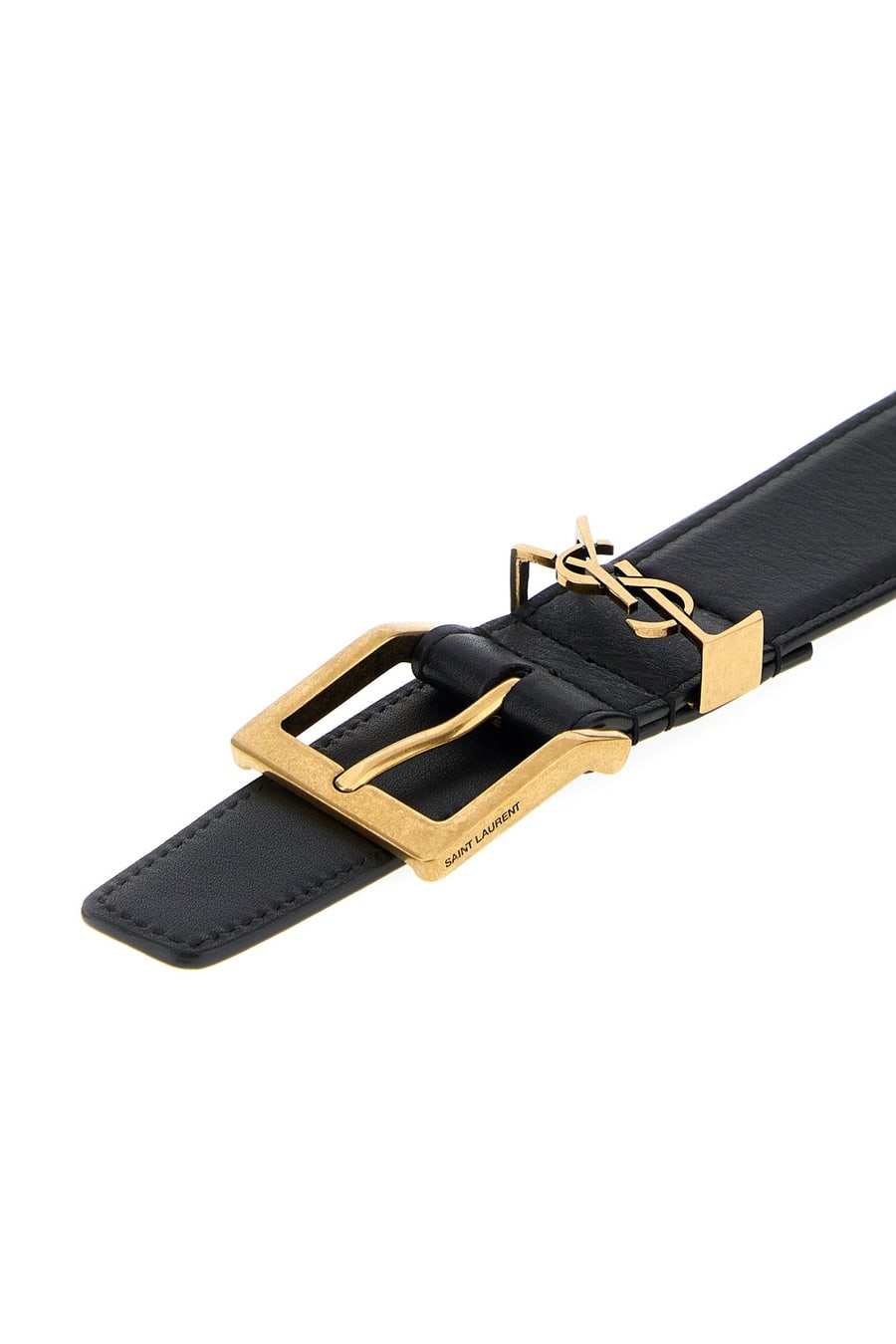 Saint Laurent Cintura in pelle nera, view 4