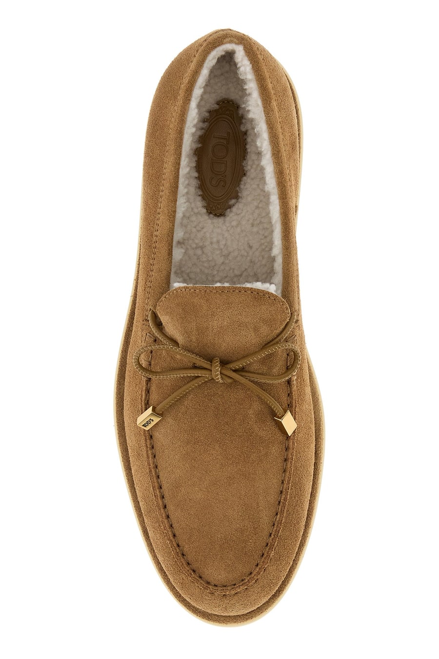 Tod's Mocassini in pelle scamosciata cammello, view 4